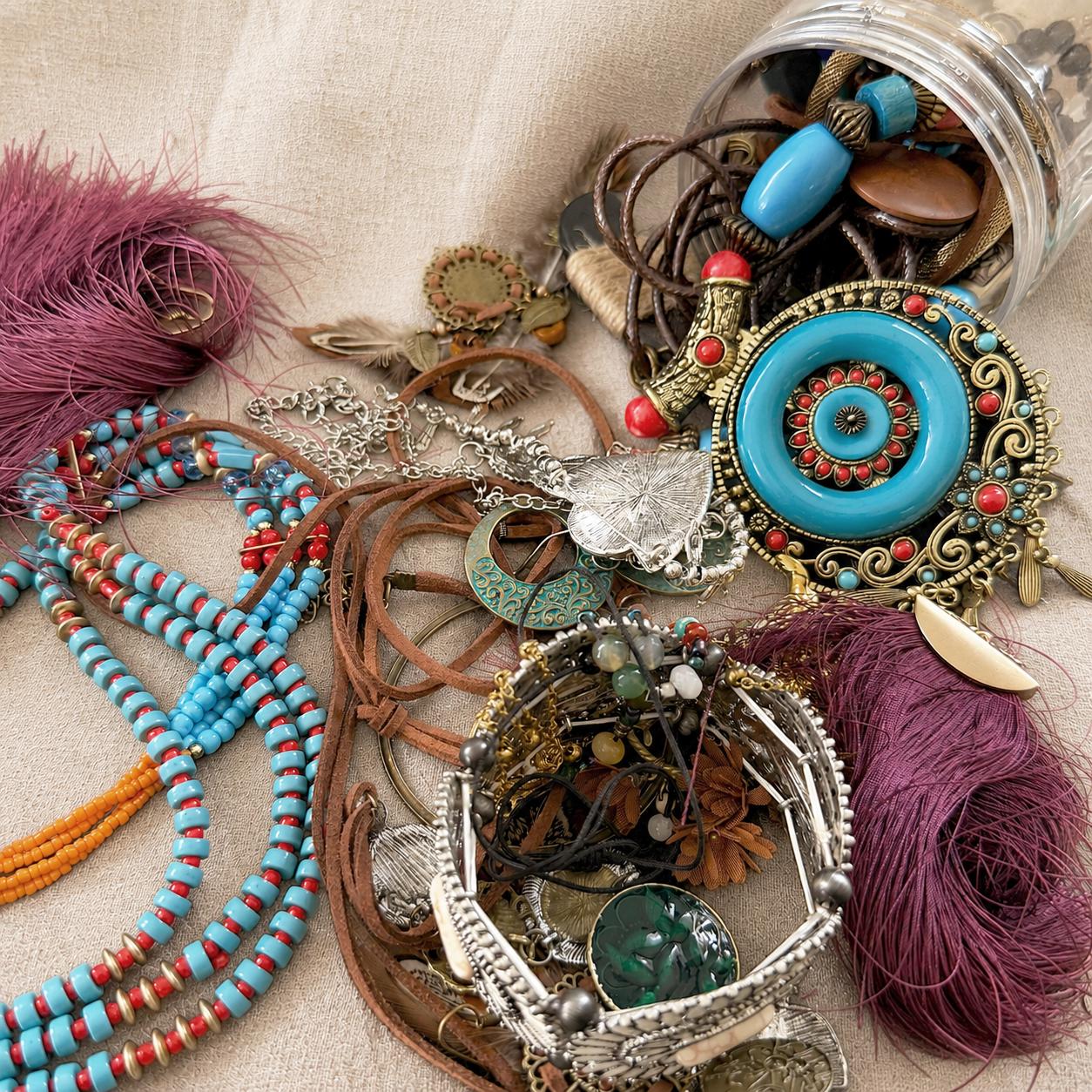 Boho Turquoise Color Mystery Jewelry Jar fashion jewelry assortment