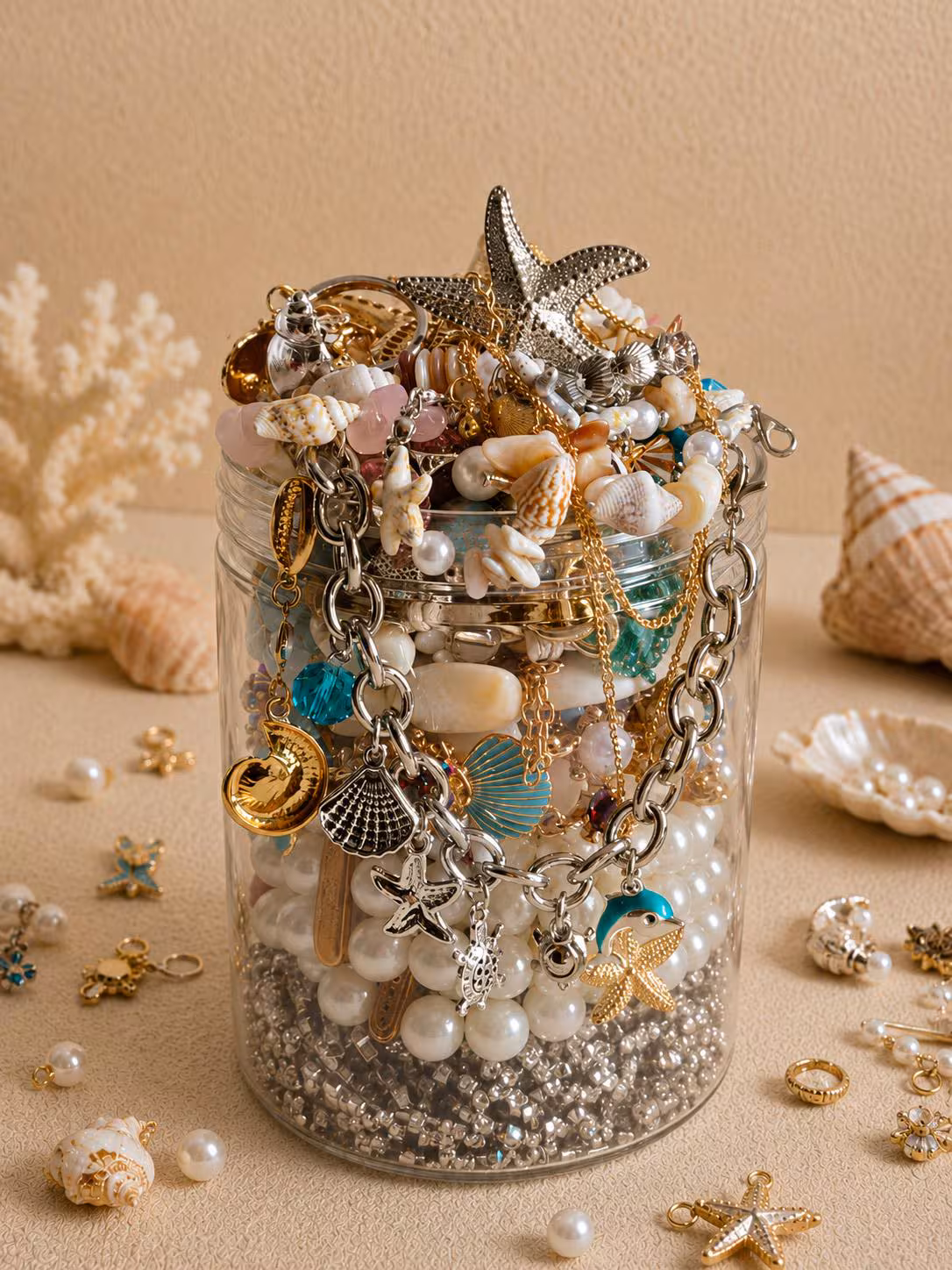 Coastal Baroque Mystery Jewelry Jar fashion jewelry assortment