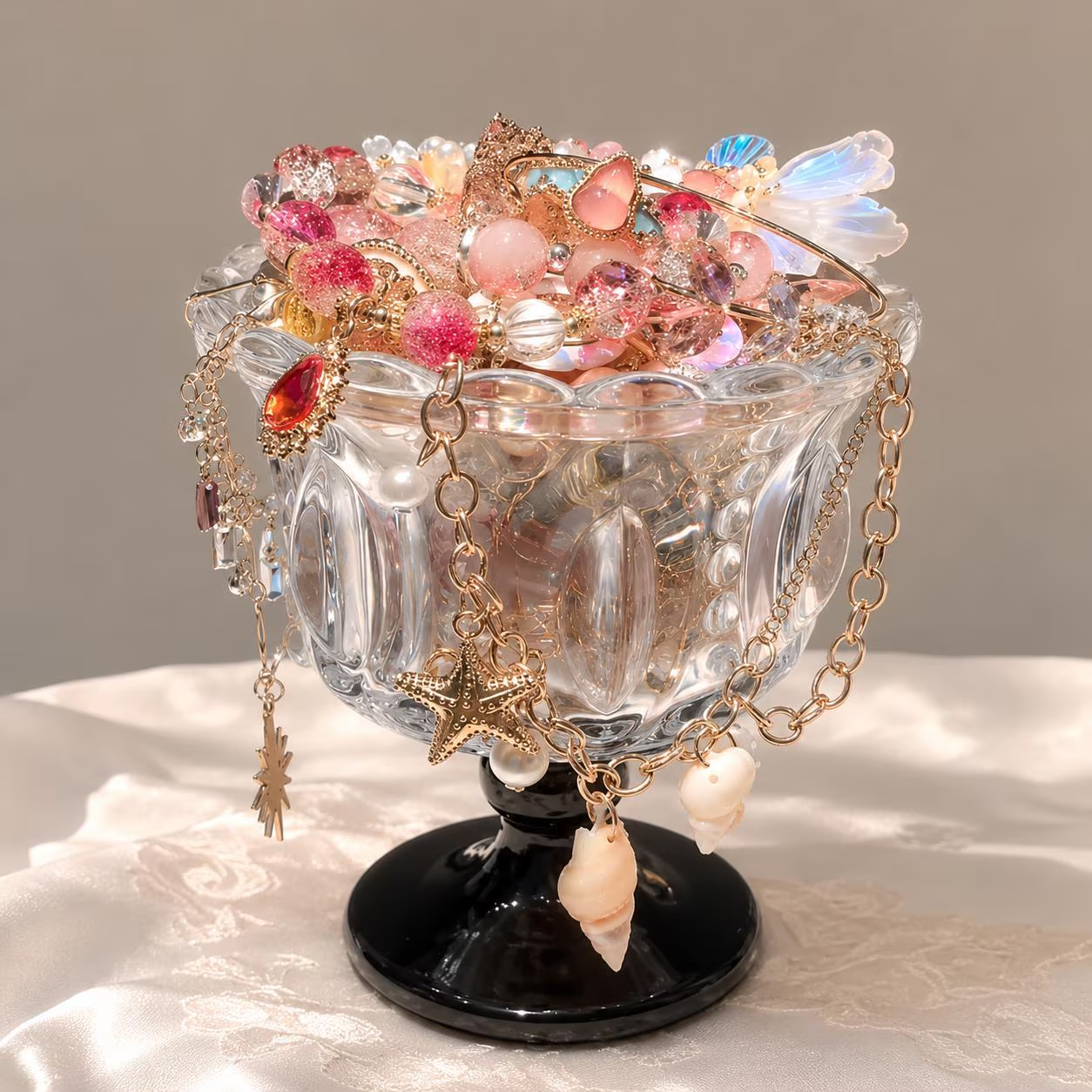 Pink Coquette Mystery Jewelry Jar fashion jewelry assortment