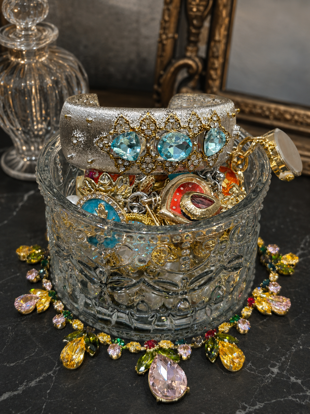 Vintage Inspired Treasure Mystery Jewelry Jar fashion jewelry assortment
