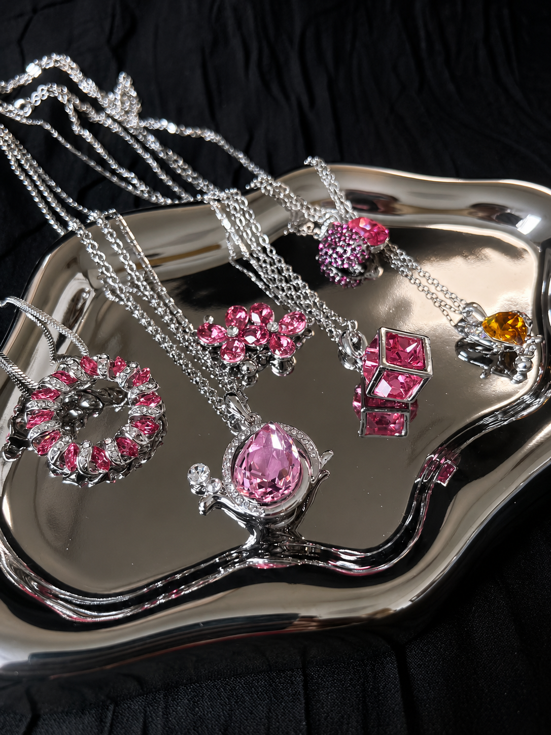 Silver Tone Sweater Necklace Mystery Box fashion jewelry assortment