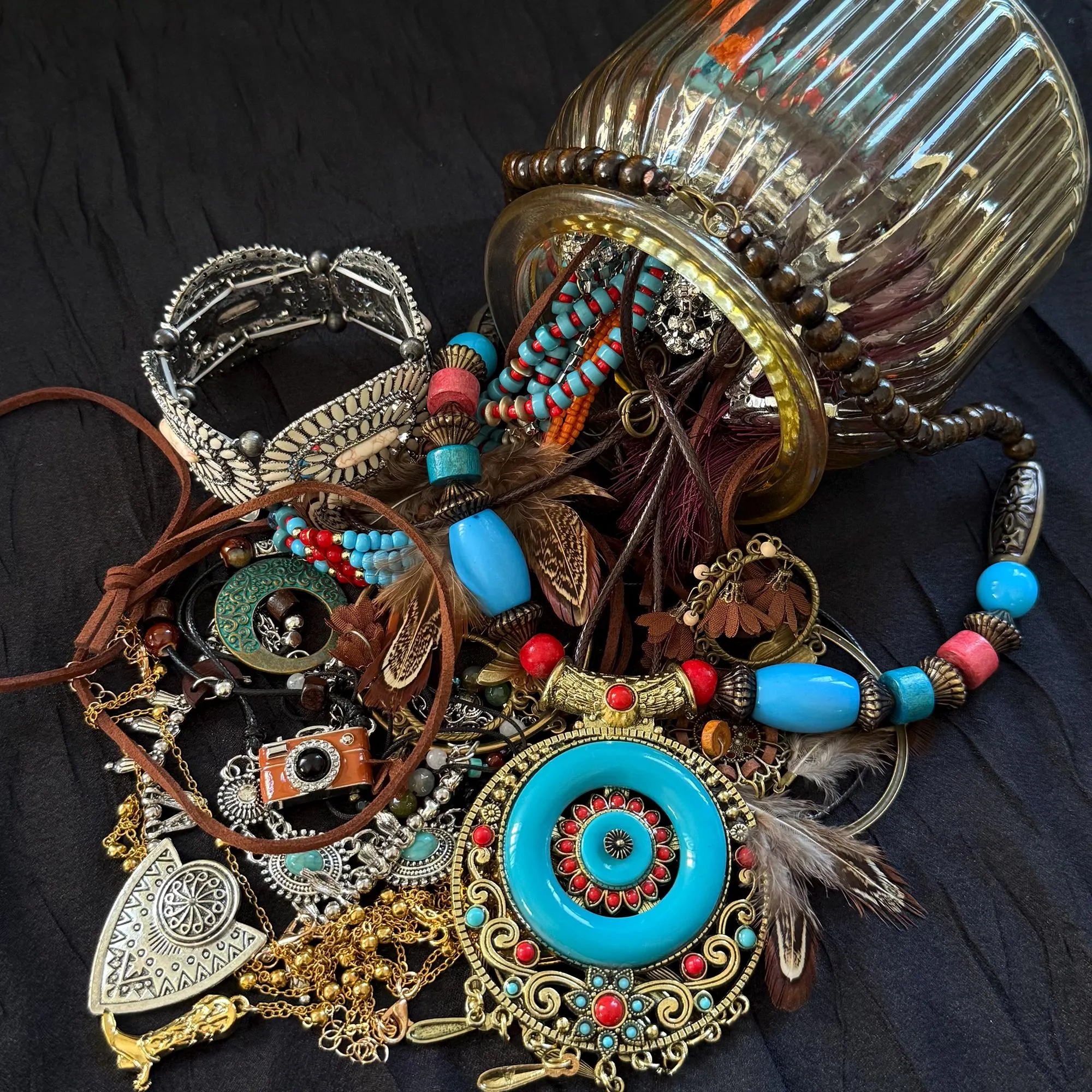 Boho Turquoise Color Mystery Jewelry Jar fashion jewelry assortment