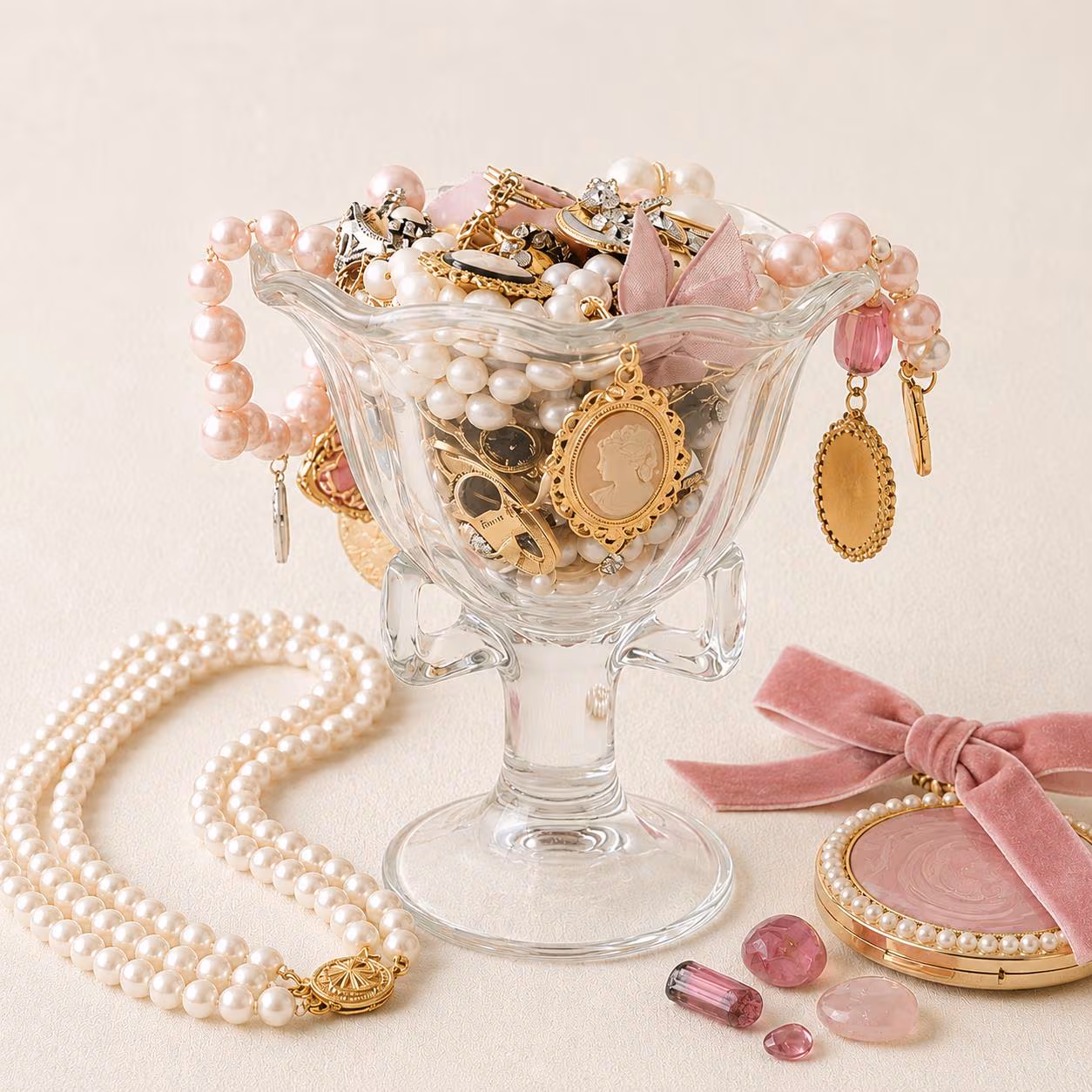 Pink Coquette Mystery Jewelry Jar fashion jewelry assortment