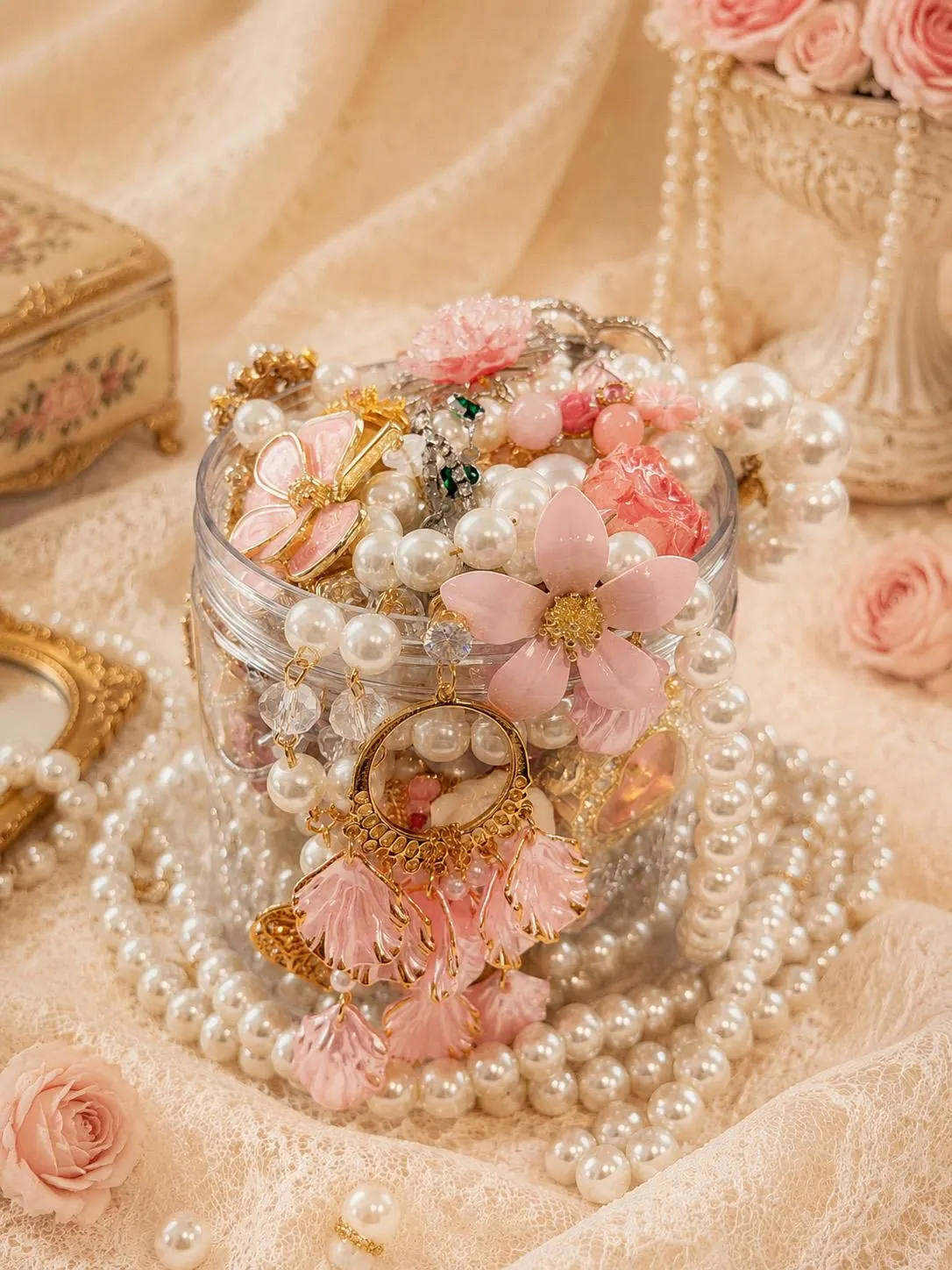 Pink Coquette Mystery Jewelry Jar fashion jewelry assortment