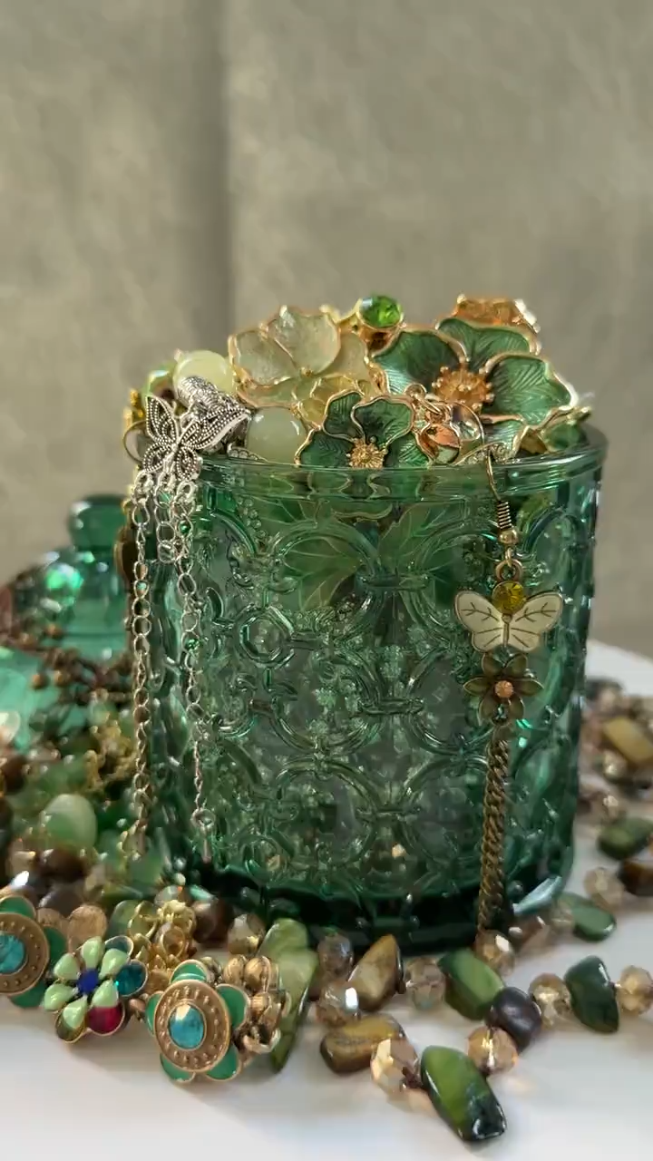 Green Fairy Inspired Mystery Jewelry Jar fashion jewelry assortment