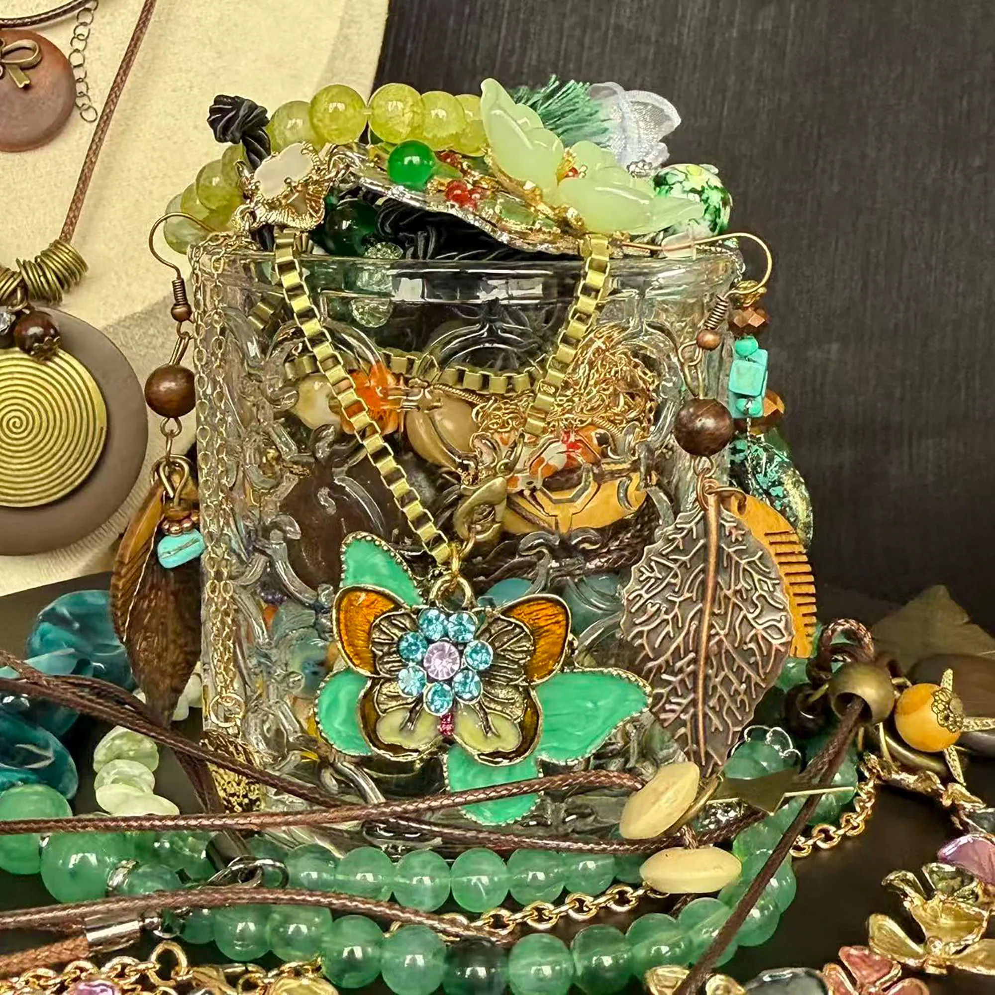 Green Fairy Inspired Mystery Jewelry Jar fashion jewelry assortment