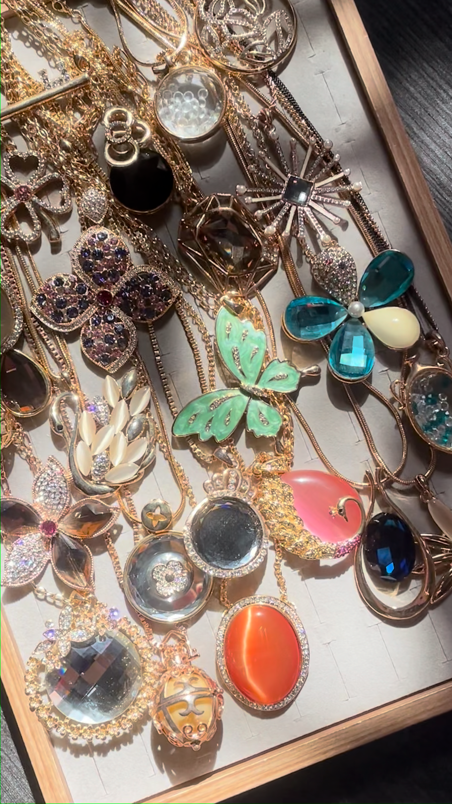 Maximalist Gold Tone Necklace Mystery Box fashion jewelry assortment