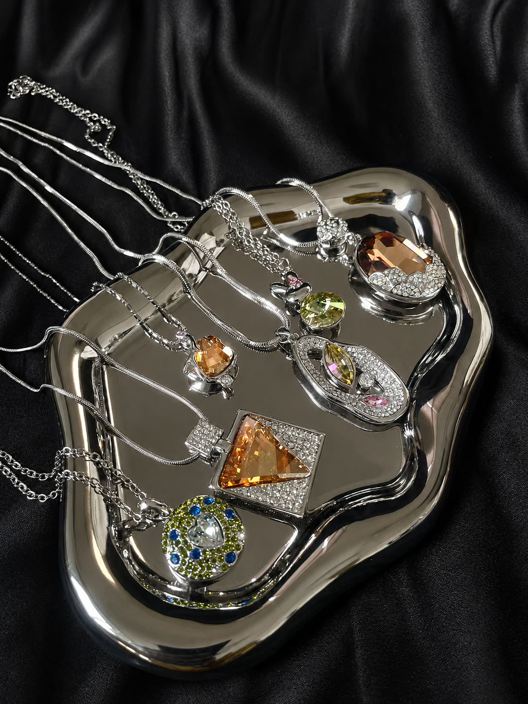 Silver Tone Sweater Necklace Mystery Box fashion jewelry assortment