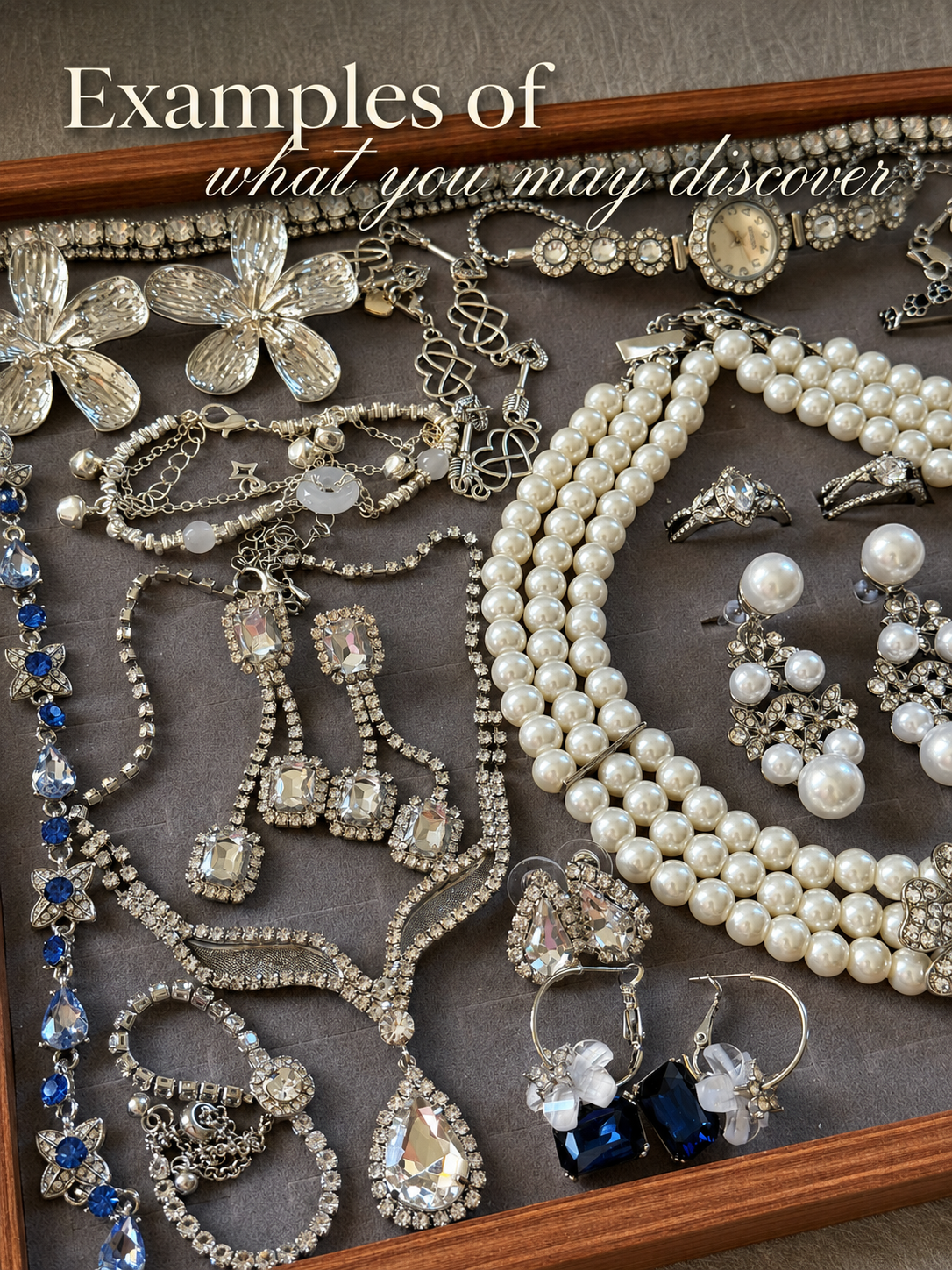 Vintage Inspired Silver Tone Treasure Mystery Jewelry Jar fashion jewelry assortment
