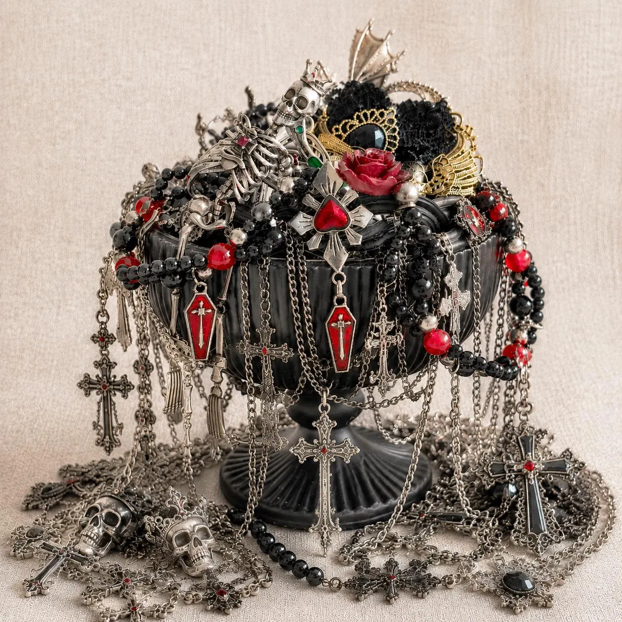 Gothic Mystery Jewelry Jar fashion jewelry assortment