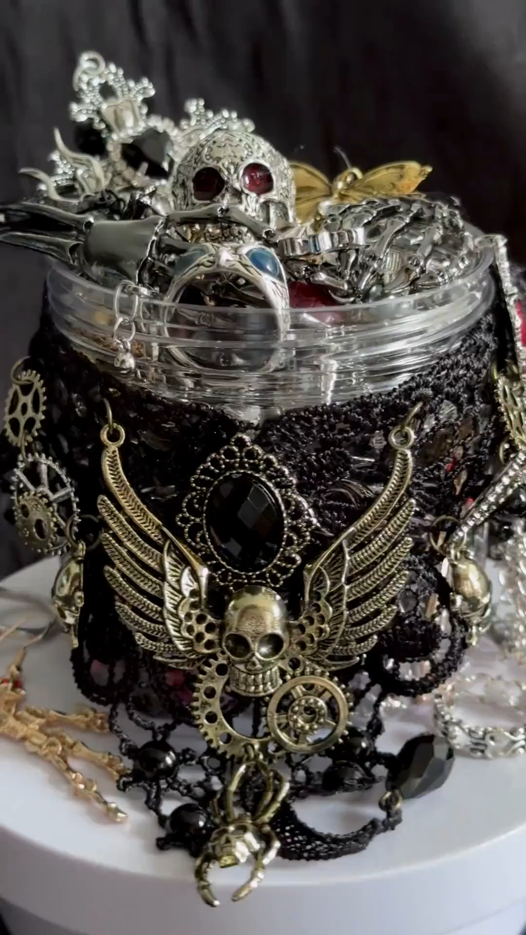 Gothic Vampire Inspired Mystery Jewelry Jar fashion jewelry assortment