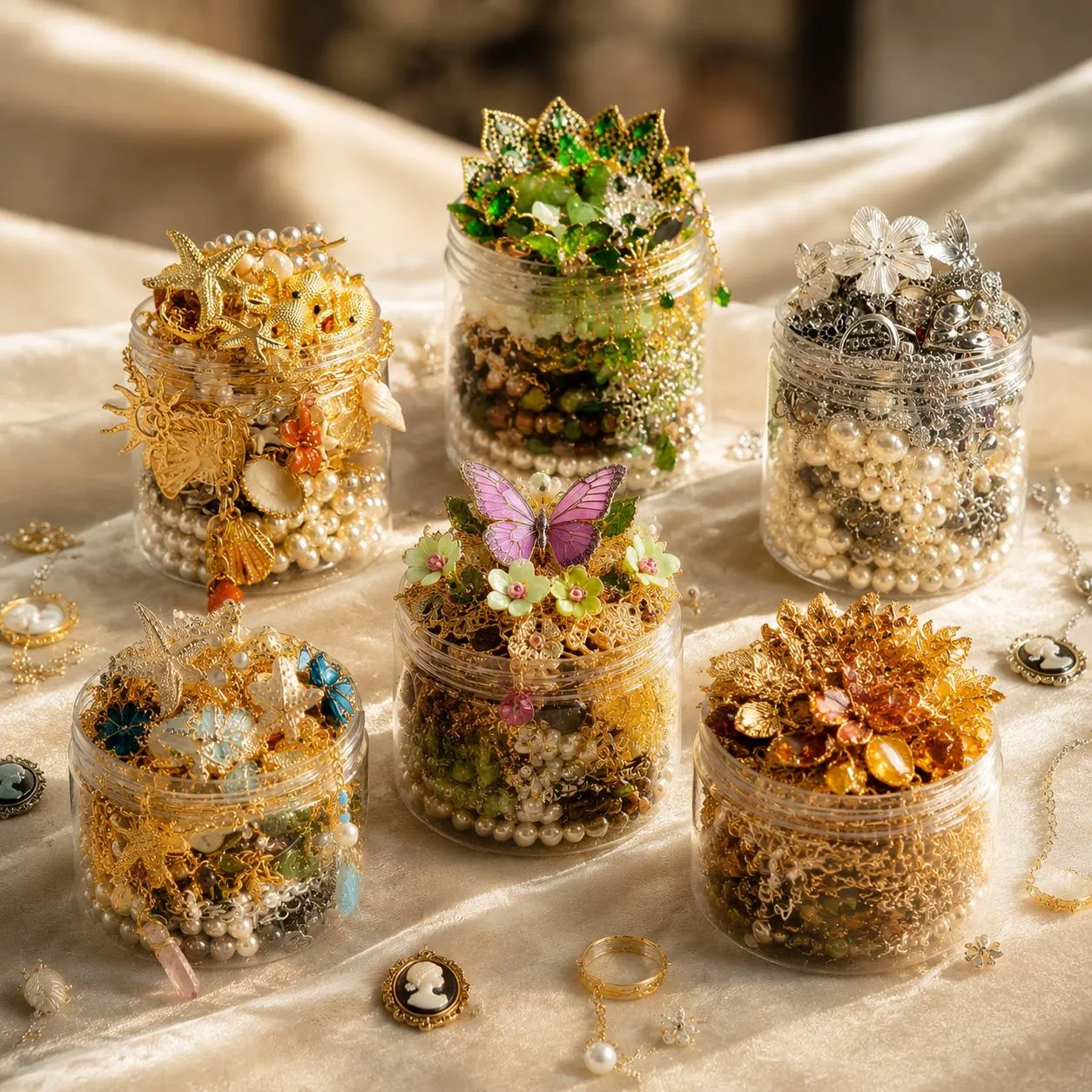Gothic Mystery Jewelry Jar fashion jewelry assortment