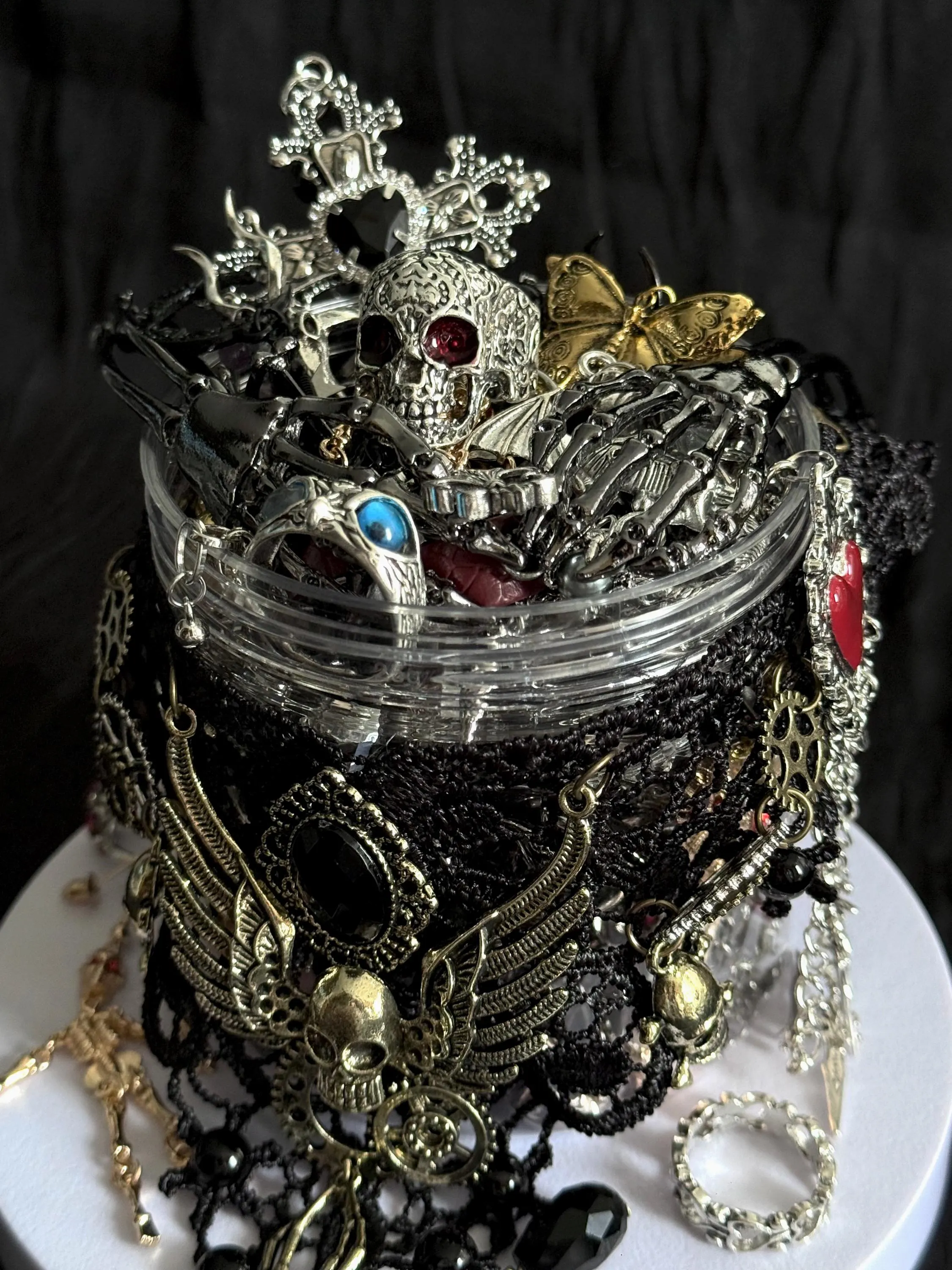 Gothic Vampire Inspired Mystery Jewelry Jar fashion jewelry assortment
