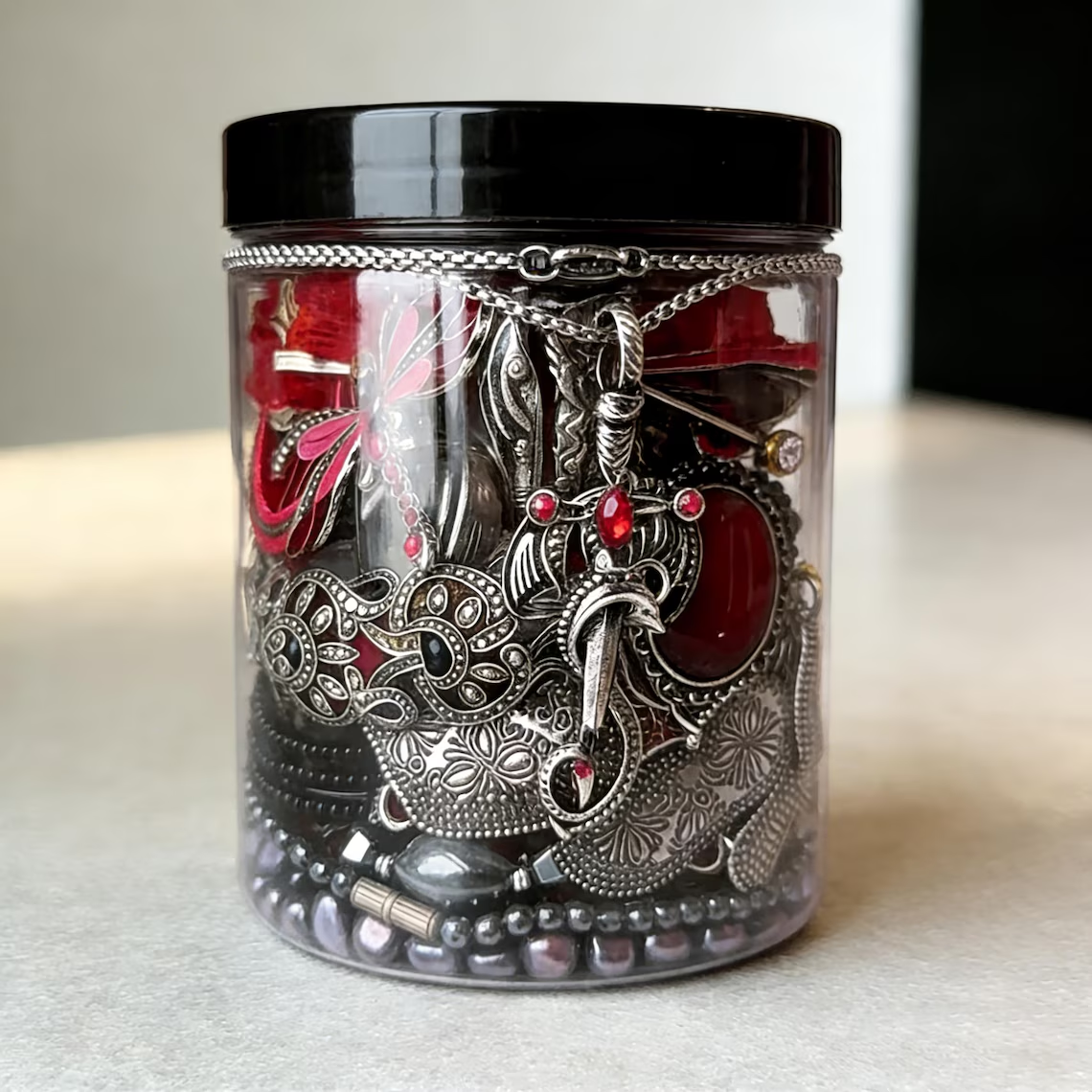 Gothic Mystery Jewelry Jar fashion jewelry assortment