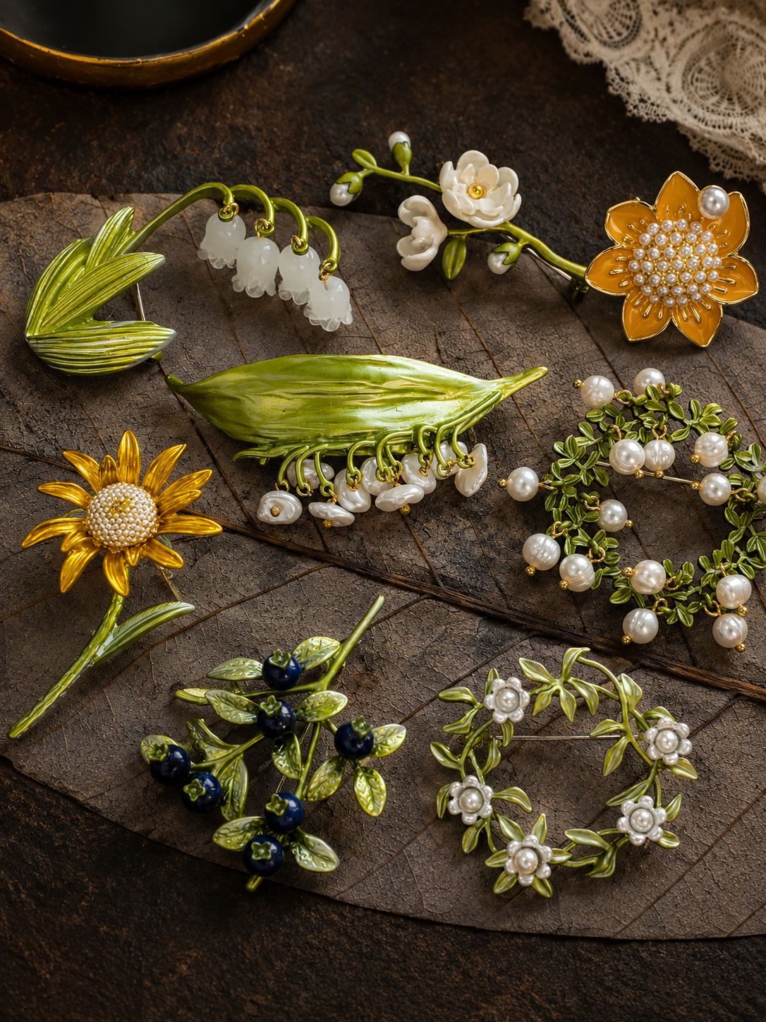 Whimsical Botanical Brooch Mystery Box fashion jewelry assortment