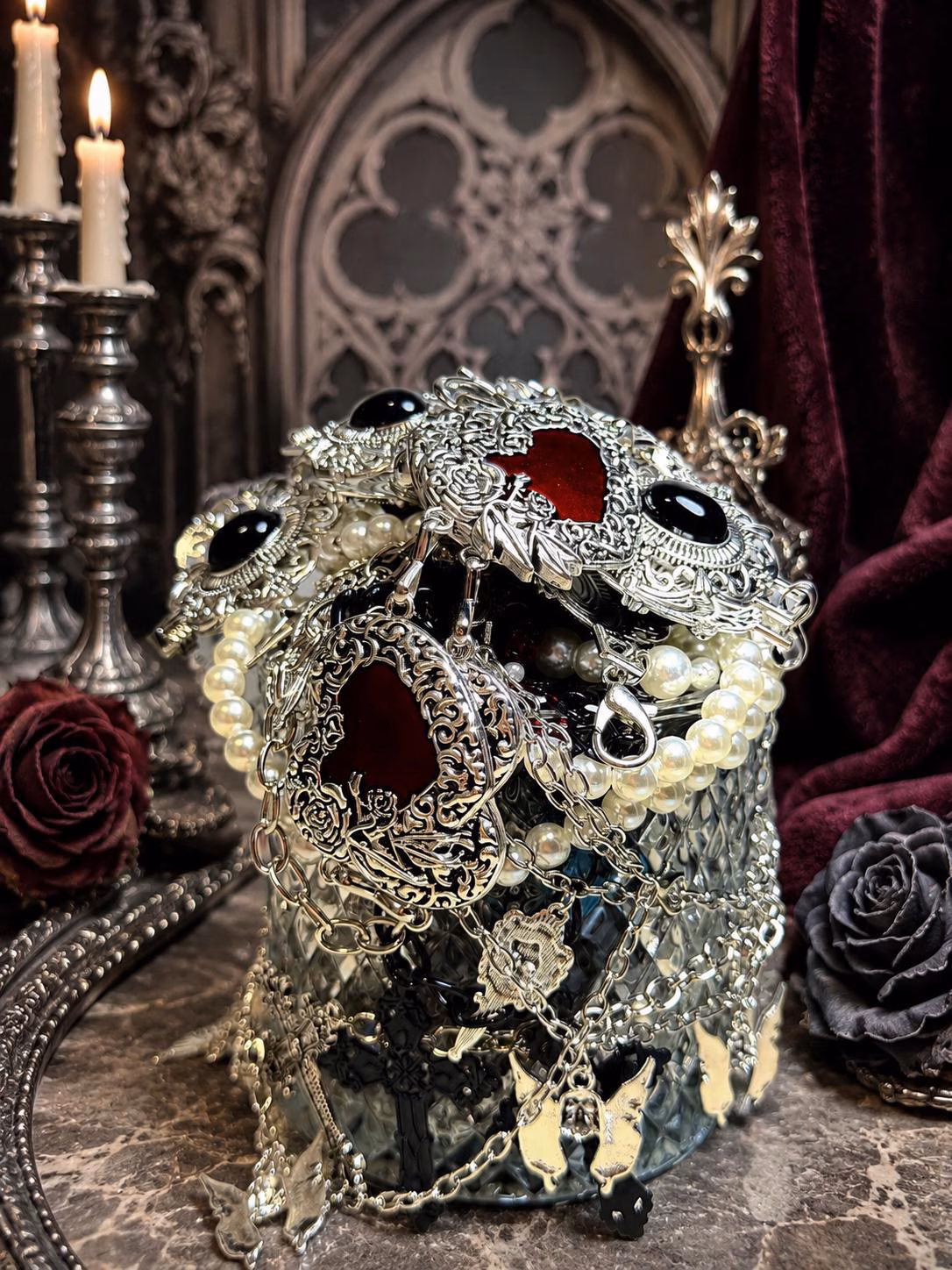 Gothic Romance Mystery Jewelry Jar fashion jewelry assortment
