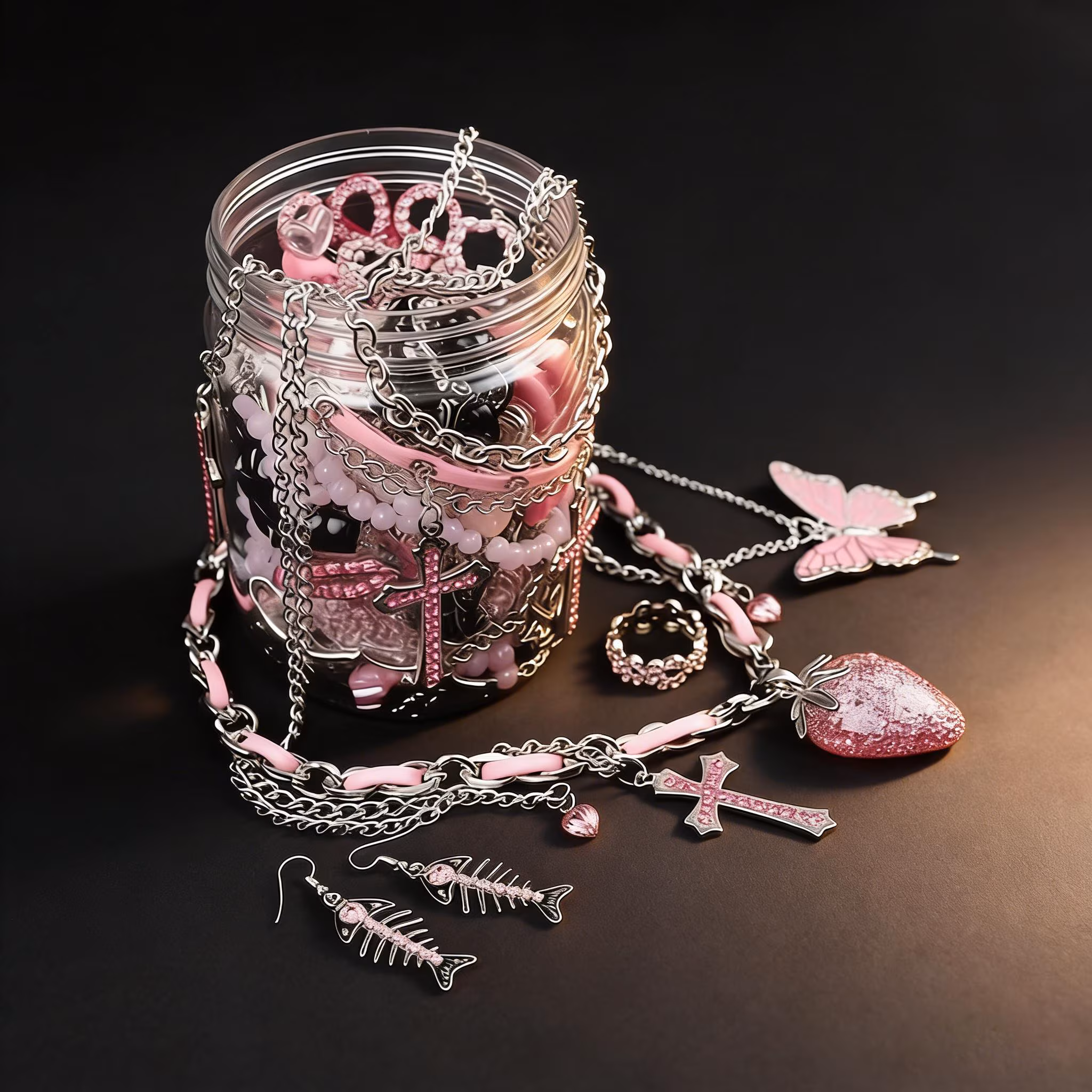 Pink Y2K Mystery Jewelry Box fashion jewelry assortment