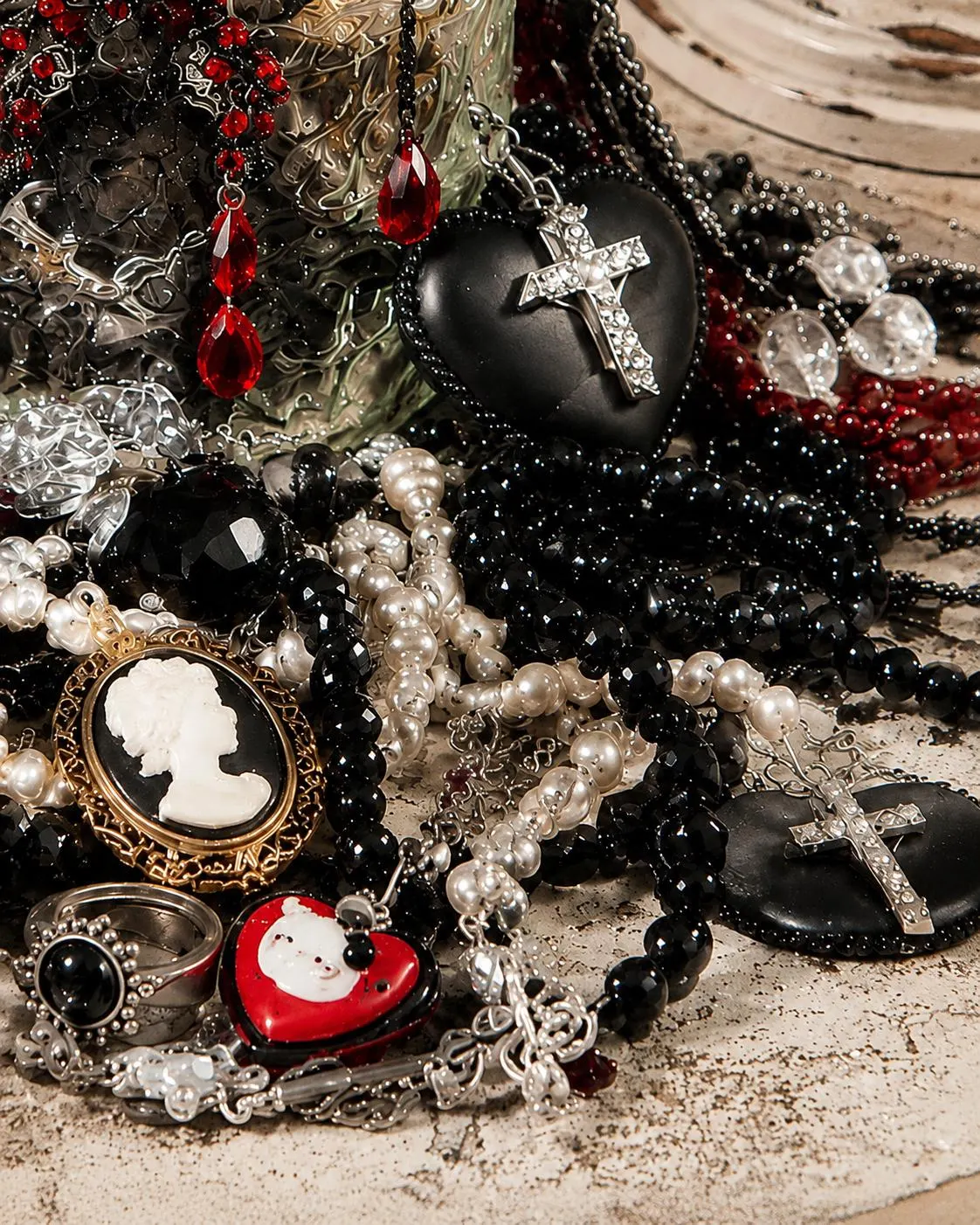 Gothic Vampire Inspired Mystery Jewelry Jar fashion jewelry assortment