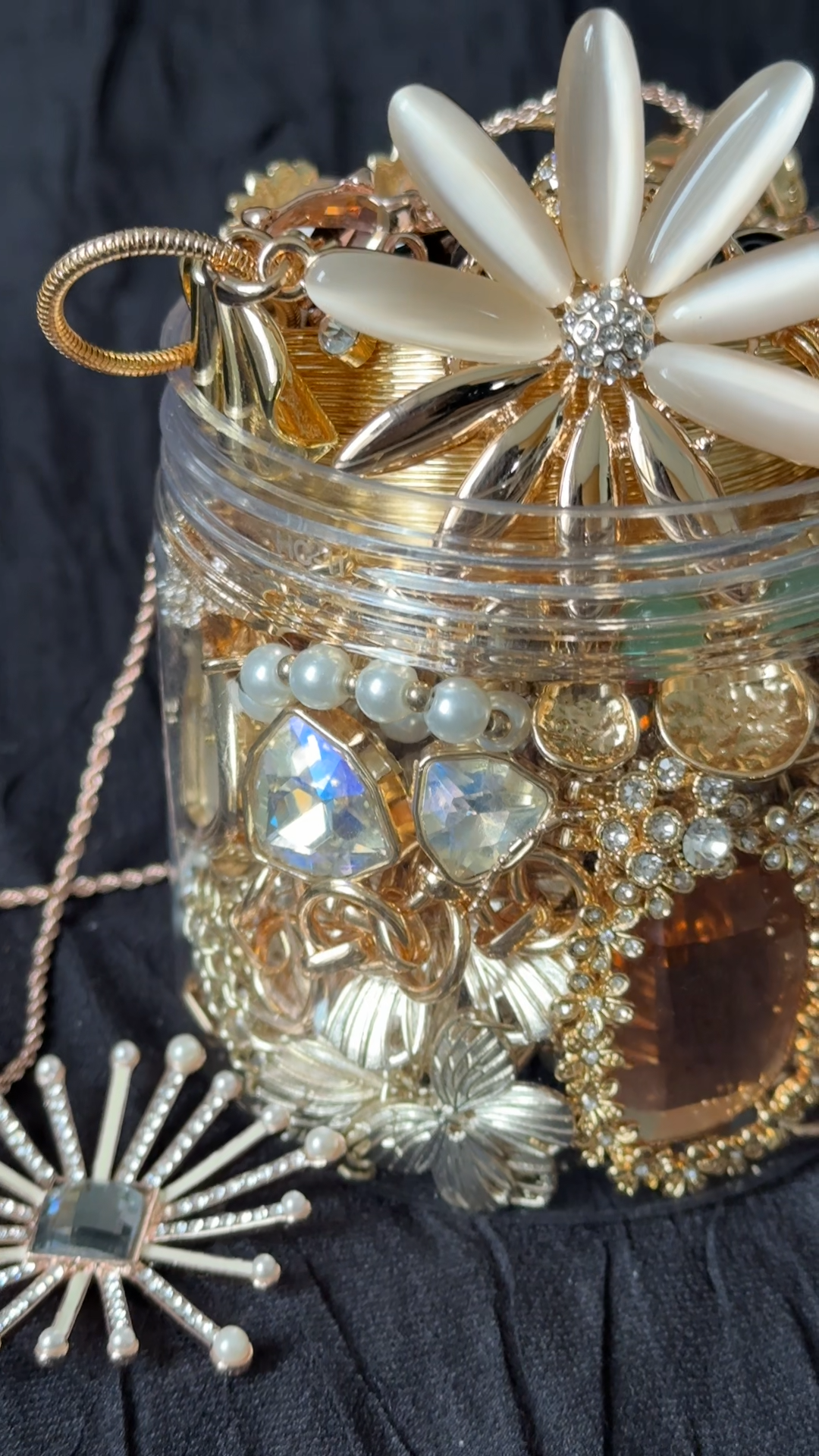 Everyday Gold Tone Mystery Jewelry Jar fashion jewelry assortment