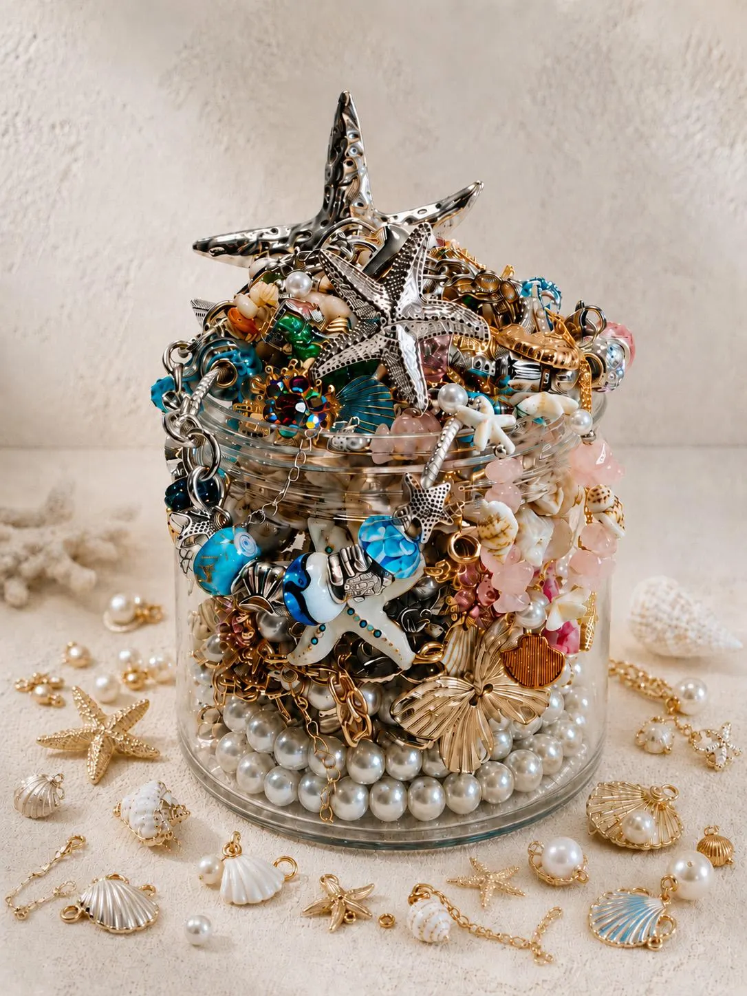 Coastal Baroque Mystery Jewelry Jar fashion jewelry assortment