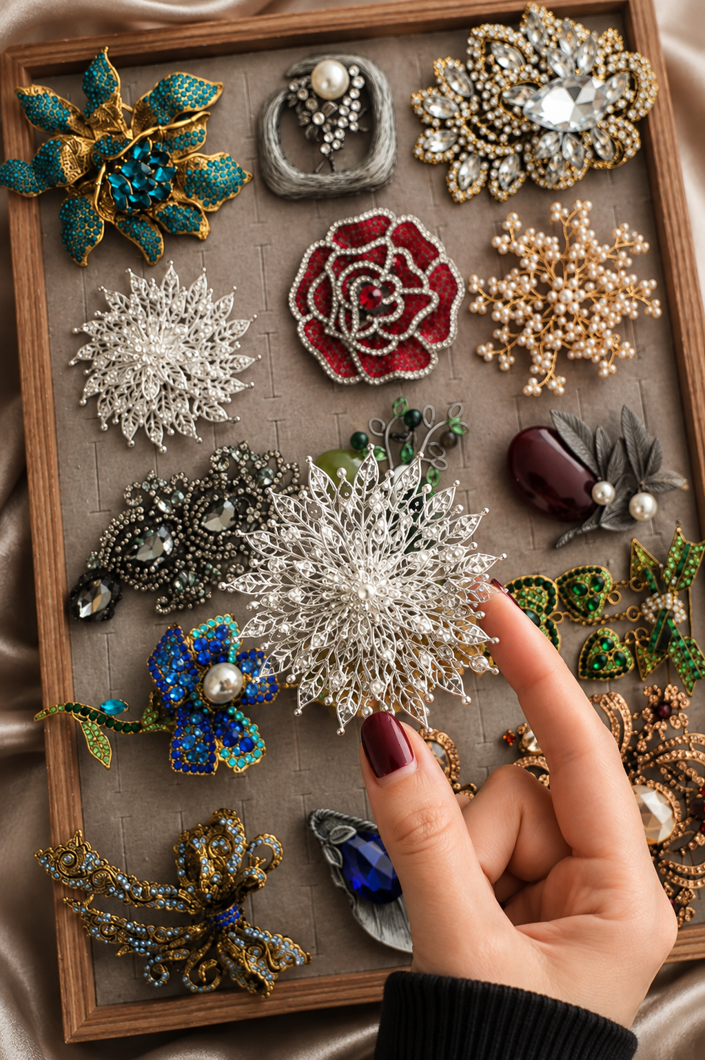 Eclectic Maximalist Brooch Mystery Box fashion jewelry assortment