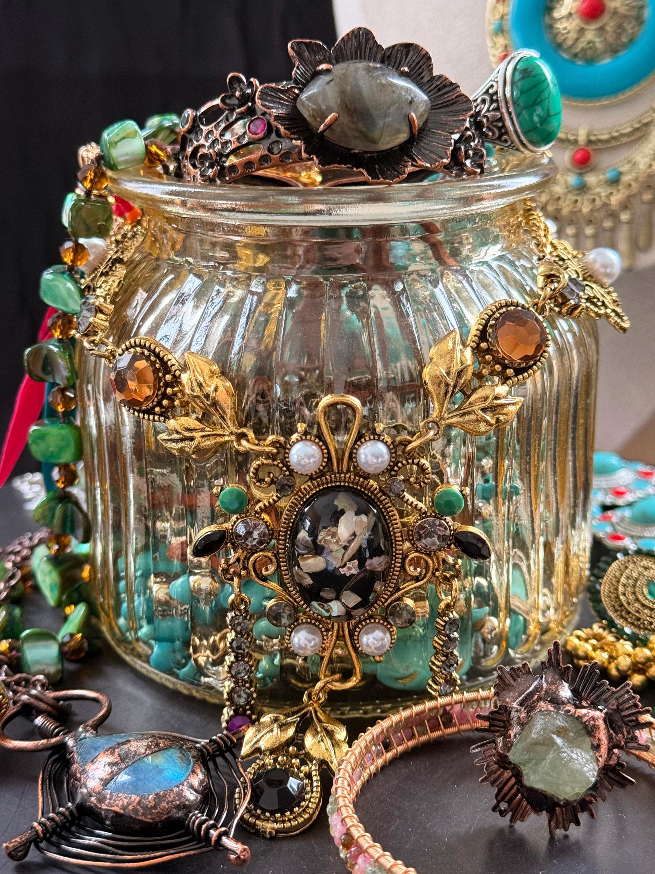 Boho Turquoise Color Mystery Jewelry Jar fashion jewelry assortment
