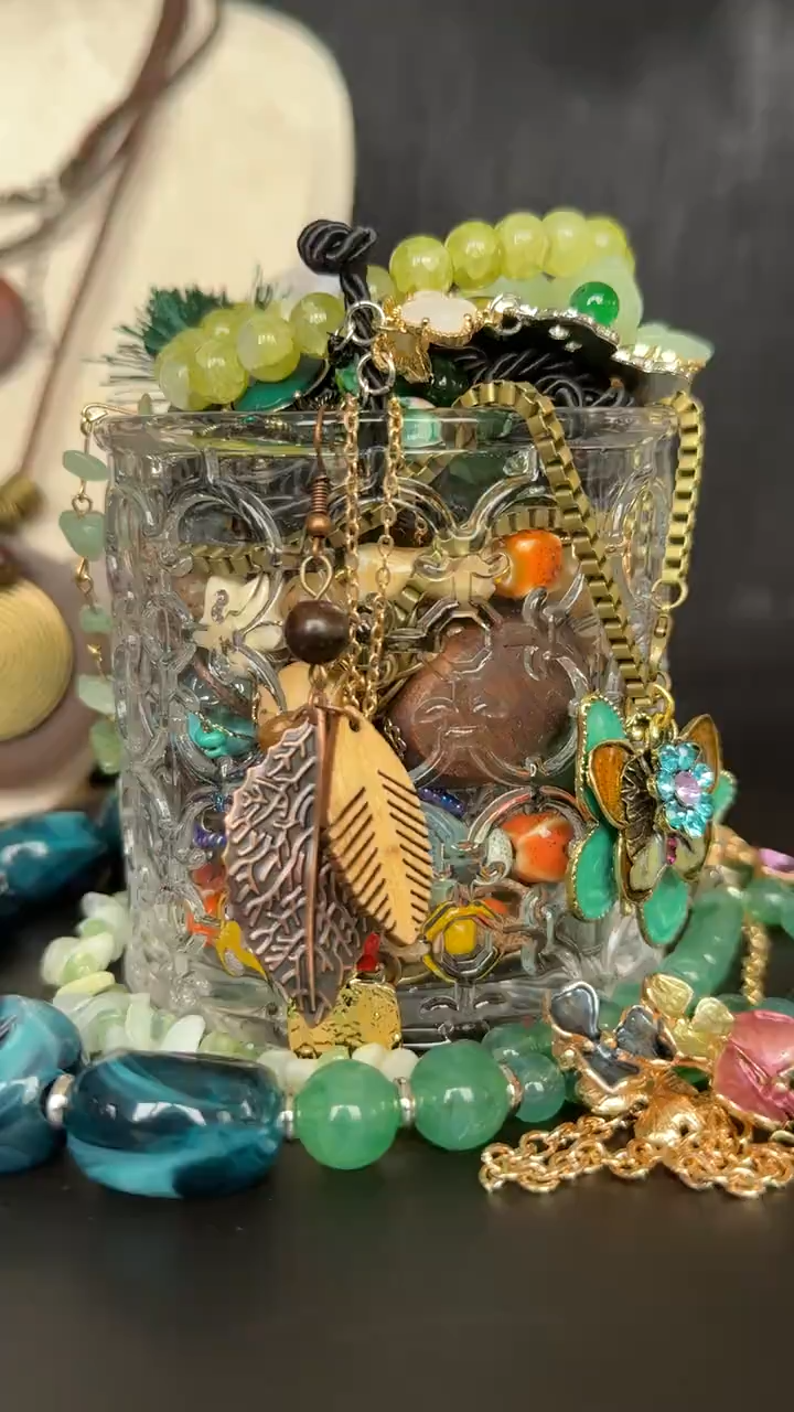 Green Fairy Inspired Mystery Jewelry Jar fashion jewelry assortment