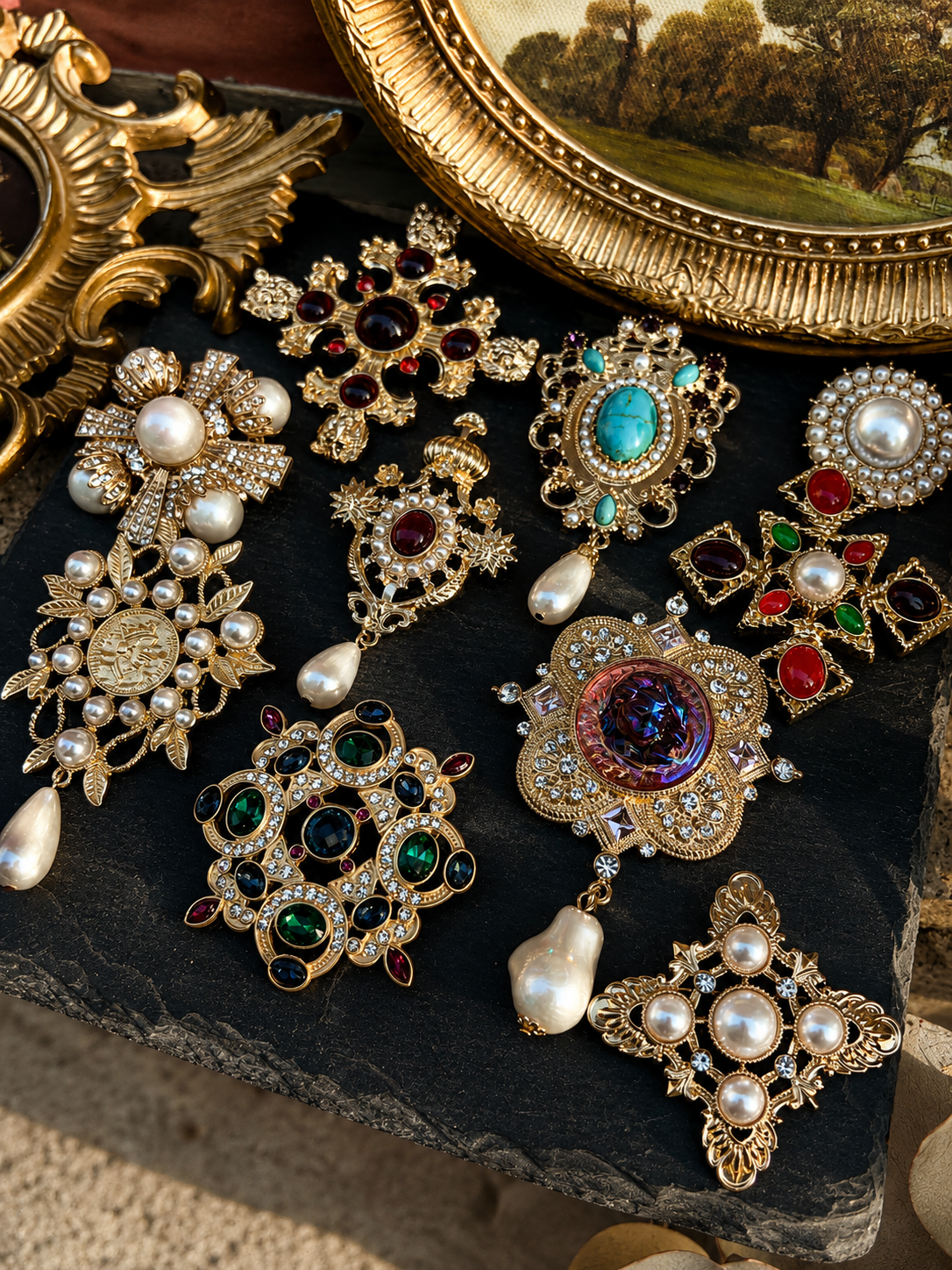 Victorian Inspired Baroque Brooch Mystery Box fashion jewelry assortment