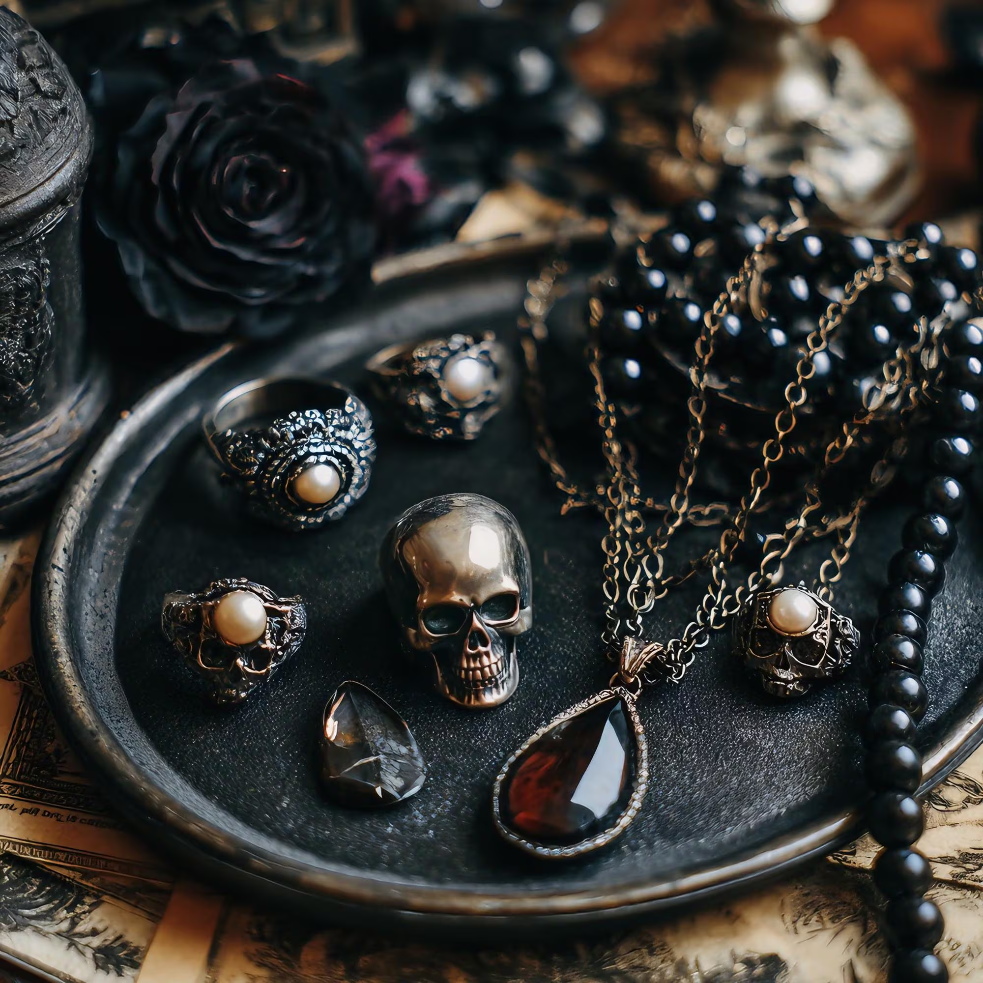 Gothic Vampire Inspired Mystery Jewelry Jar fashion jewelry assortment