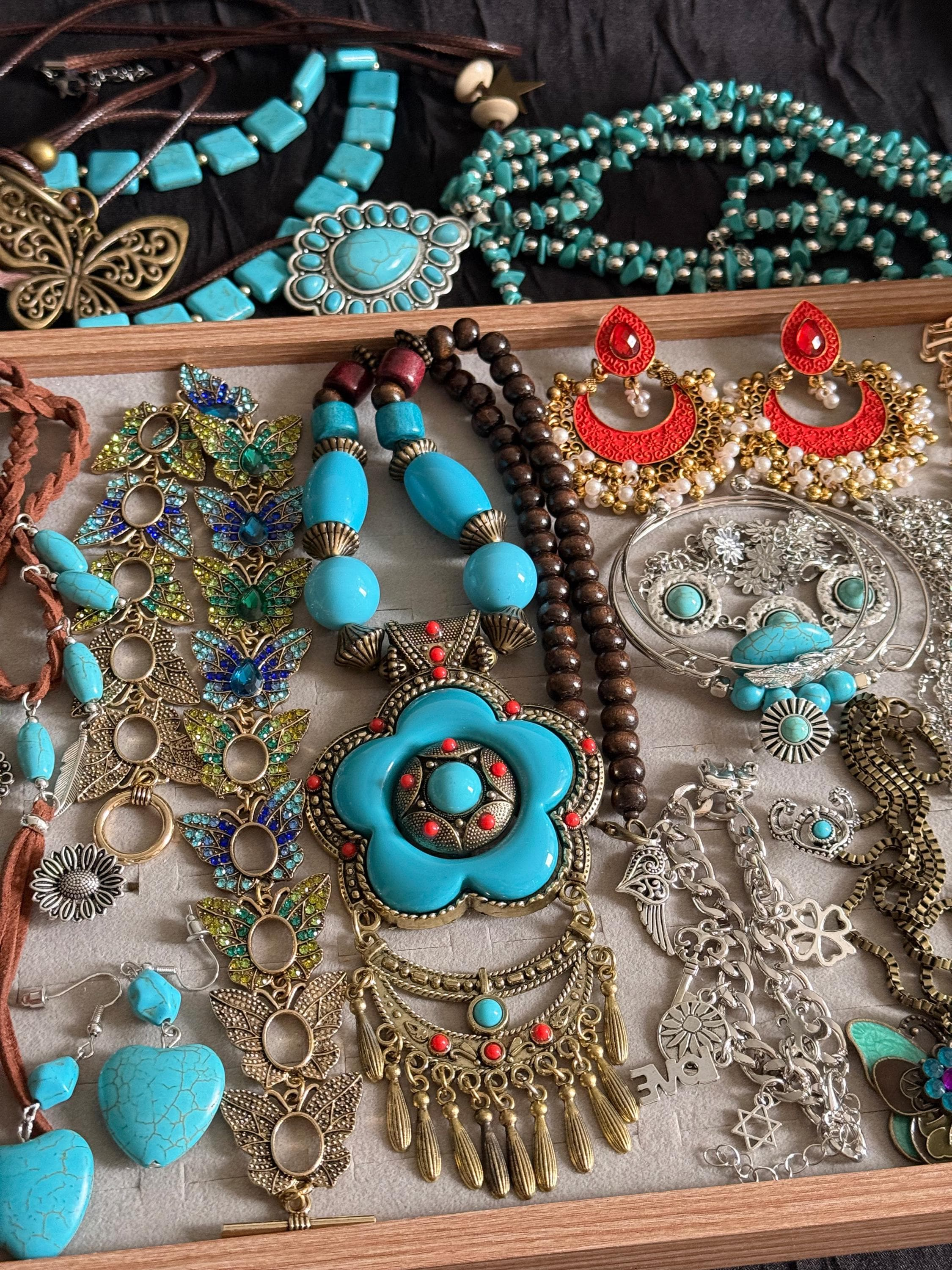 Boho Turquoise Color Mystery Jewelry Jar fashion jewelry assortment