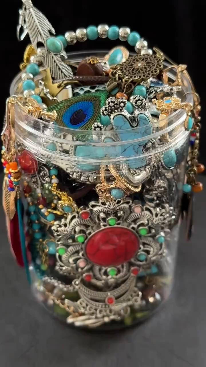 Boho Turquoise Color Mystery Jewelry Jar fashion jewelry assortment