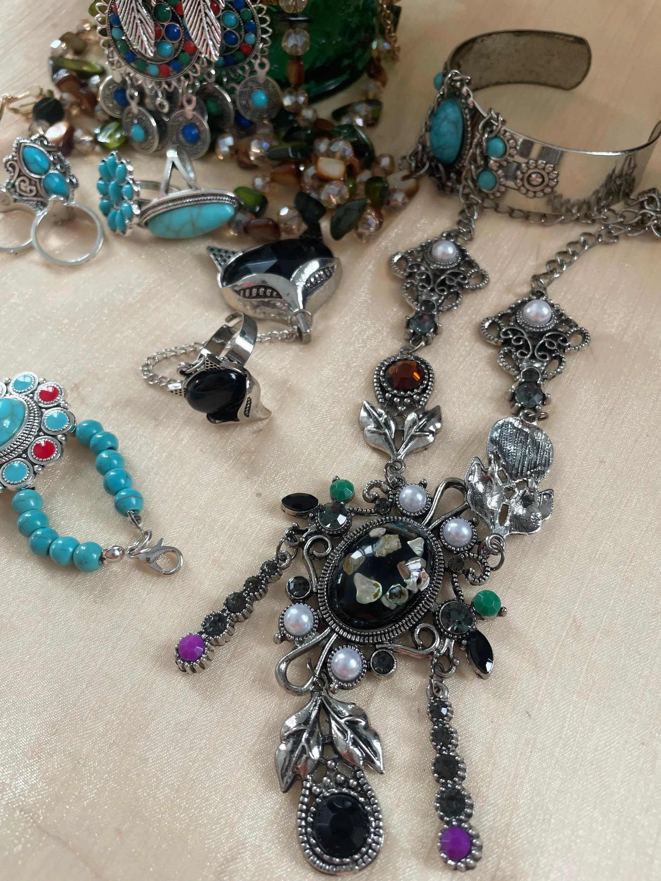Boho Turquoise Color Mystery Jewelry Jar fashion jewelry assortment