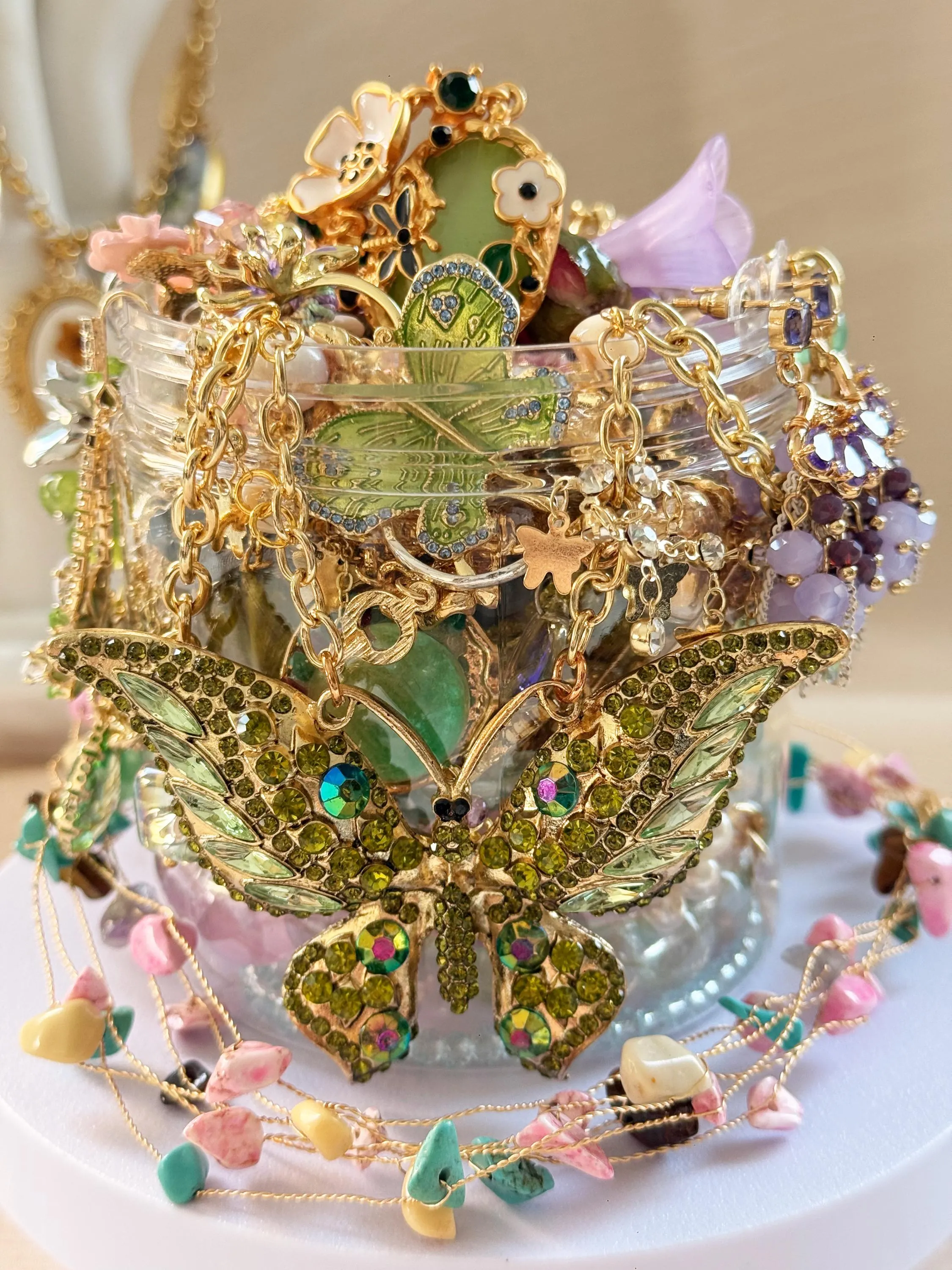 Green Fairy Inspired Mystery Jewelry Jar fashion jewelry assortment
