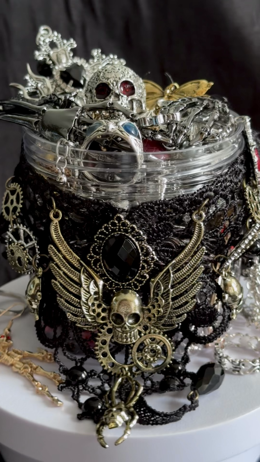 Gothic Steampunk Mystery Jewelry Jar fashion jewelry assortment