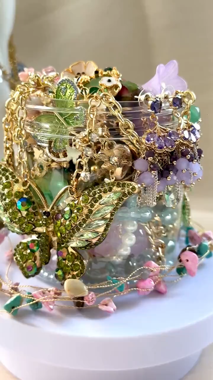 Green Fairy Inspired Mystery Jewelry Jar fashion jewelry assortment