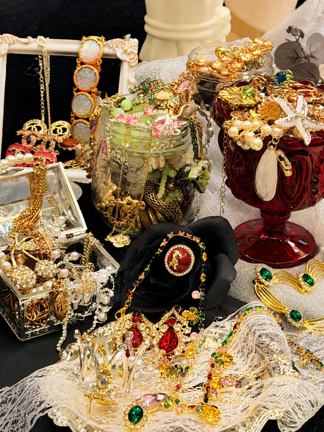 Victorian Inspired Mystery Jewelry Jar fashion jewelry assortment