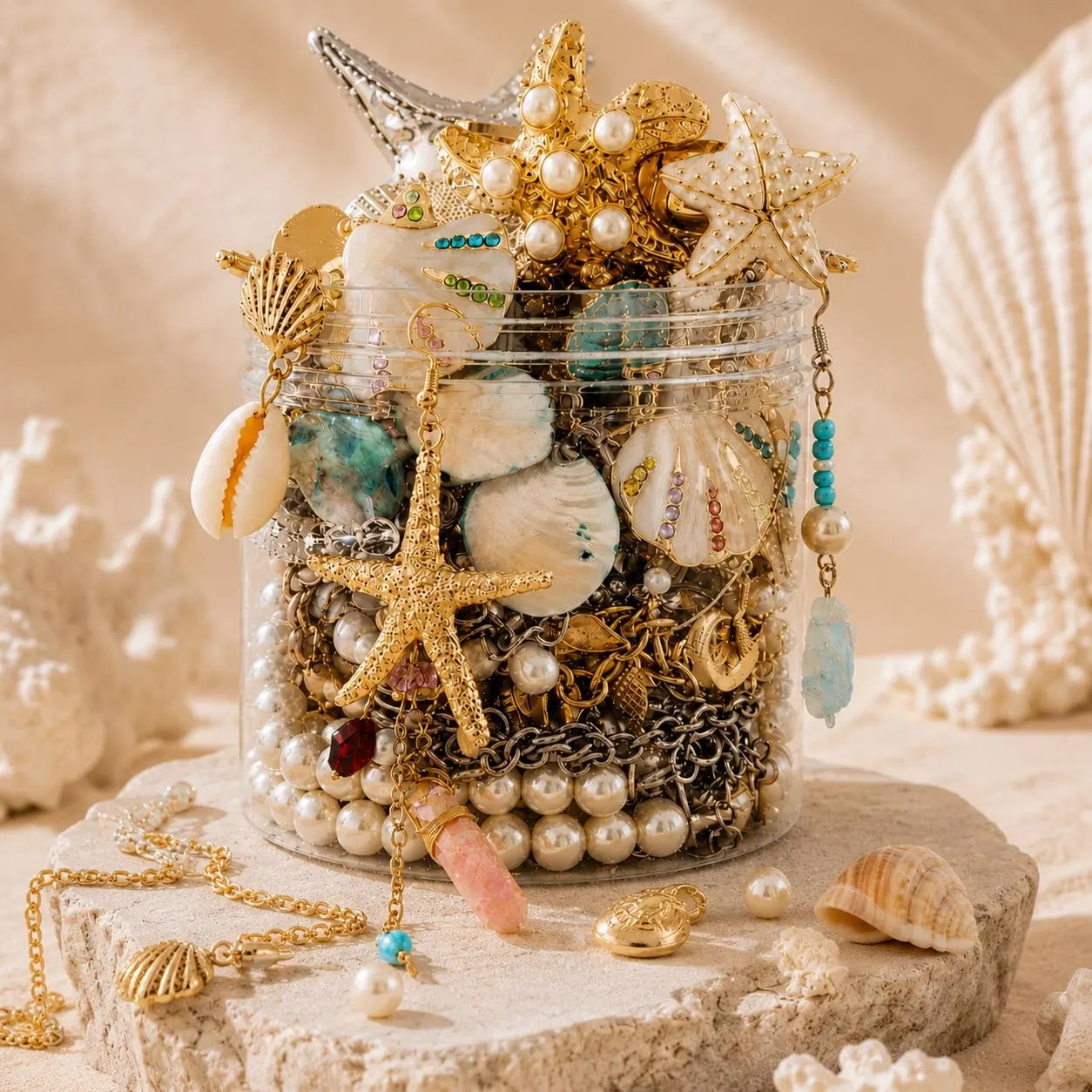 Mermaid Treasure Mystery Jewelry Jar fashion jewelry assortment
