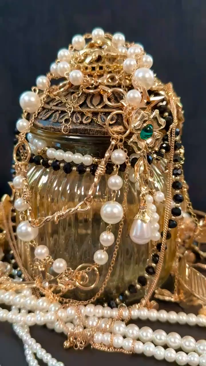 Gold Tone Jewelry Mystery Jar fashion jewelry assortment
