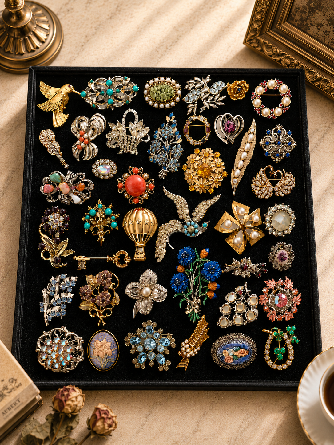 Retro Heirloom Brooch Mystery Box fashion jewelry assortment