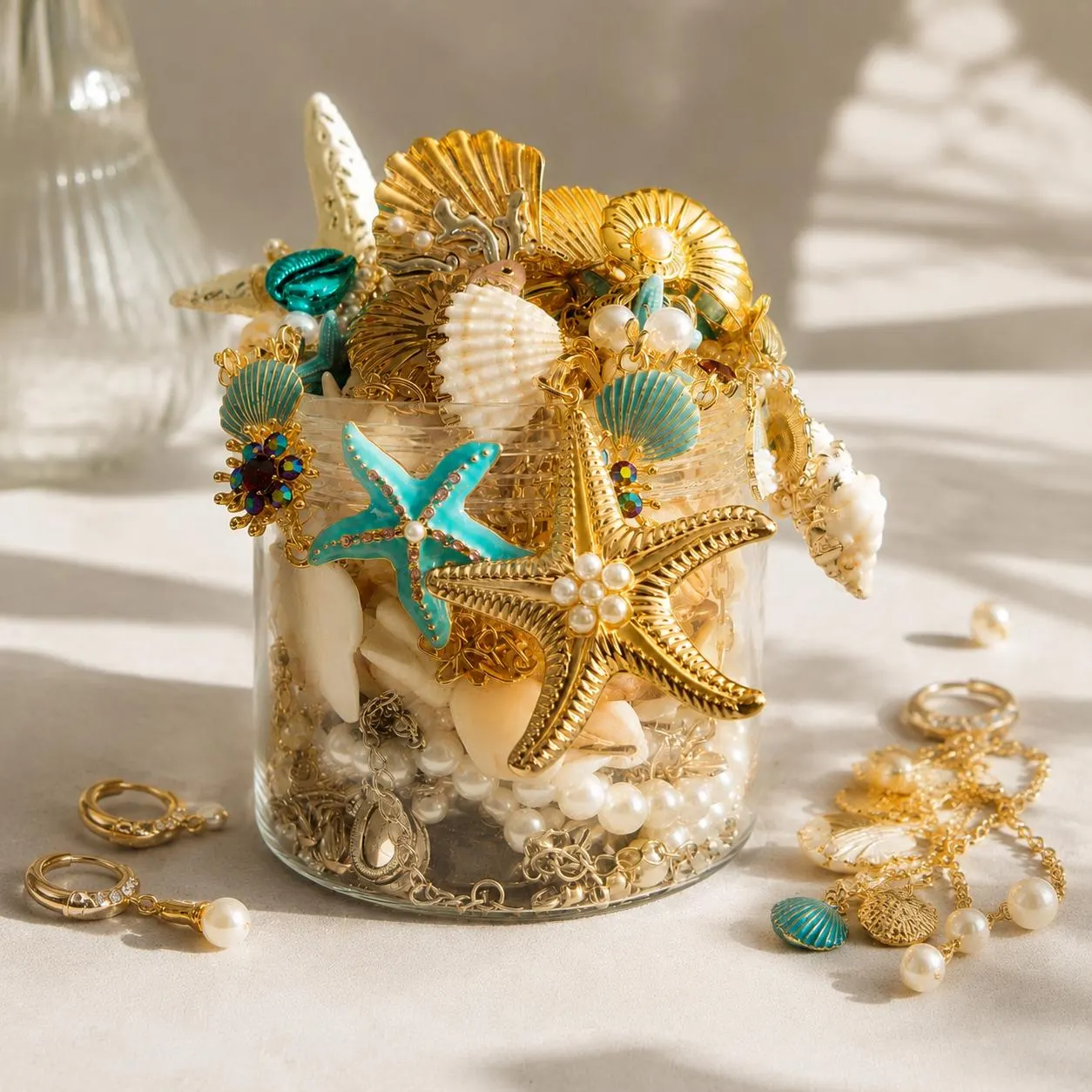 Coastal Baroque Mystery Jewelry Jar fashion jewelry assortment
