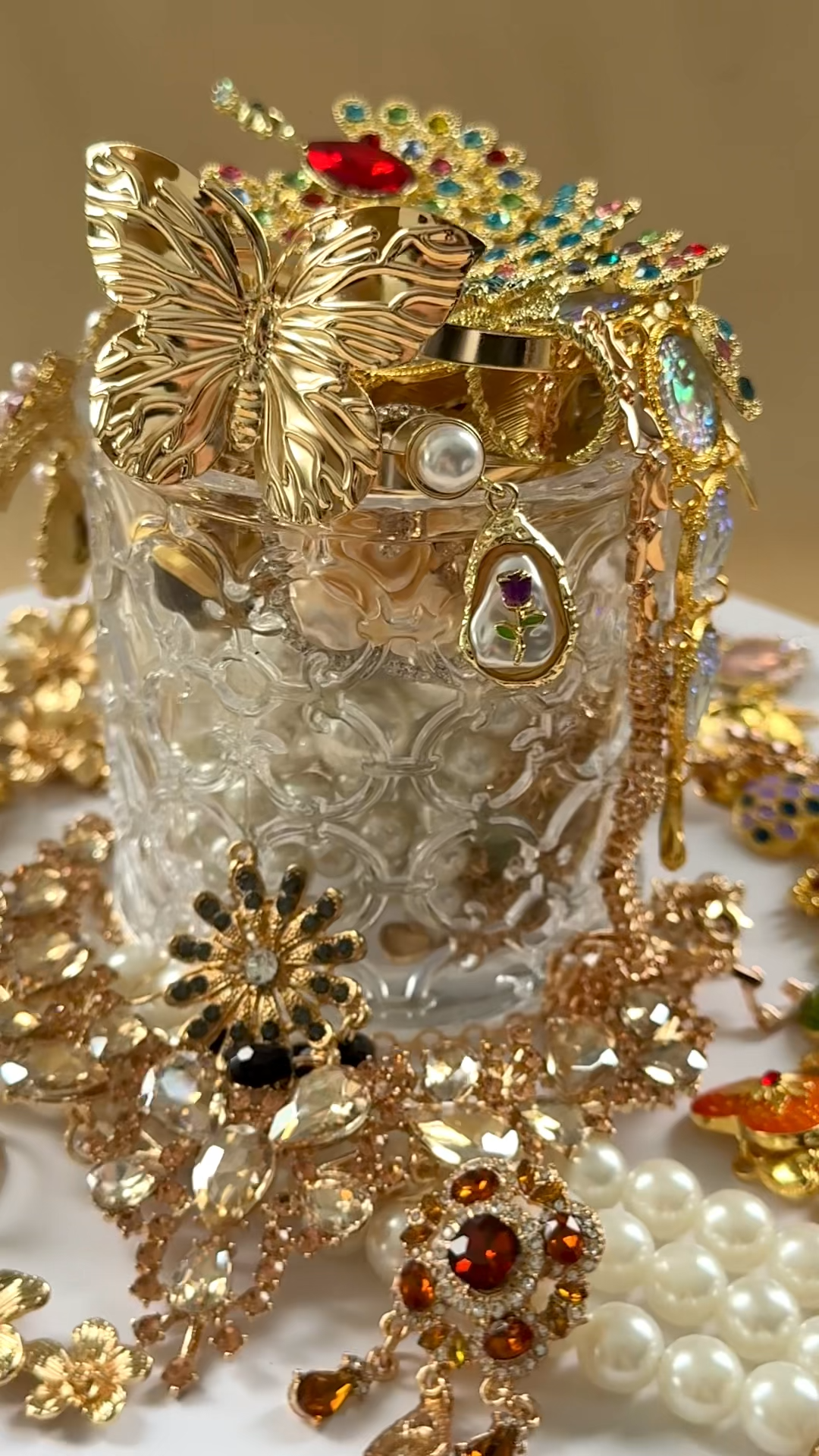 Gilded Mystery Jewelry Jar fashion jewelry assortment