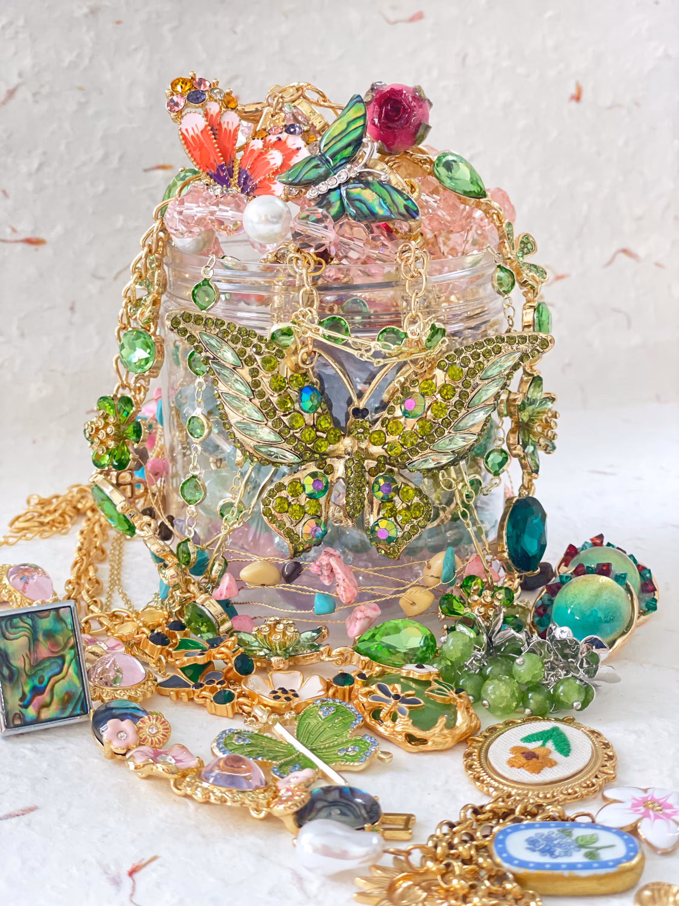 Green Fairy Inspired Mystery Jewelry Jar fashion jewelry assortment