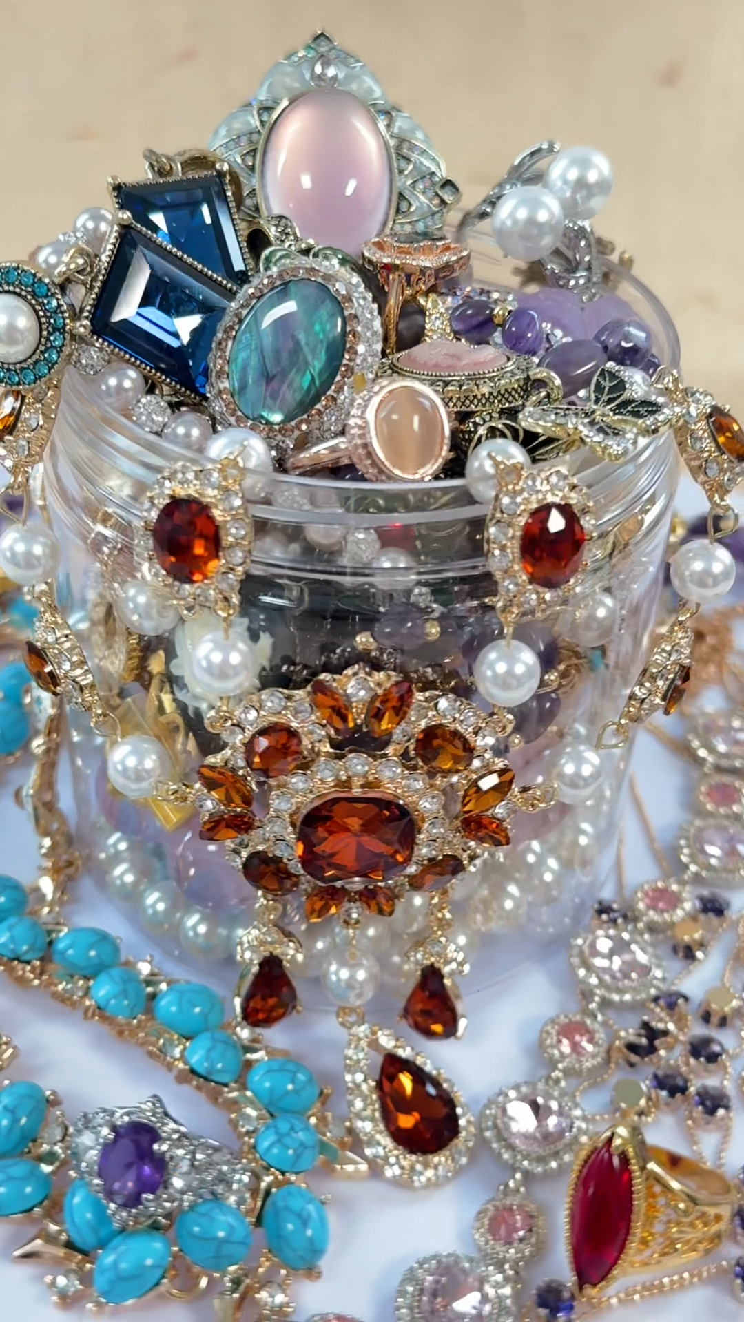 Gilded Royal Mystery Jewelry Jar fashion jewelry assortment