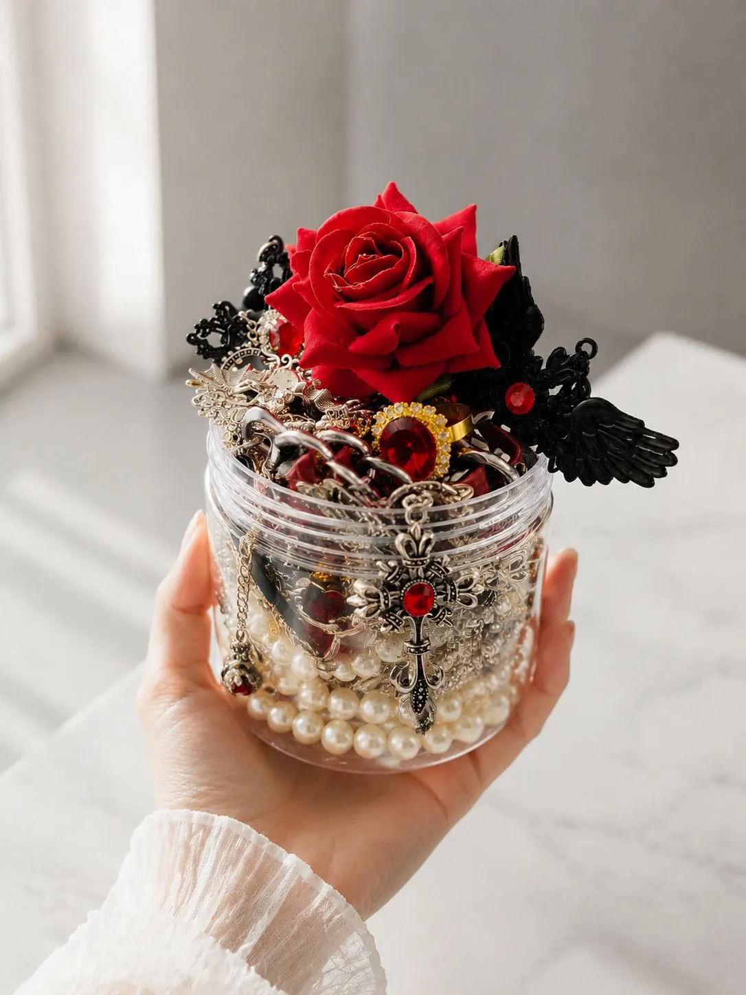 Gothic Mystery Jewelry Jar fashion jewelry assortment