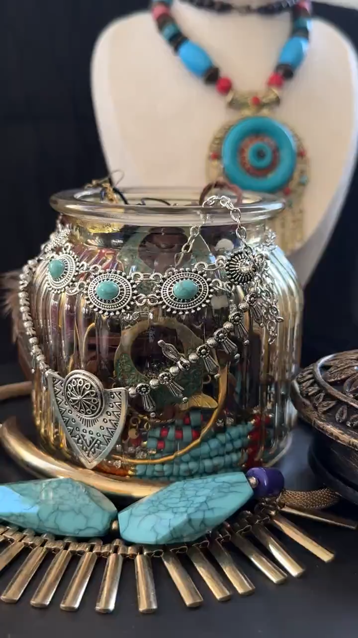 Boho Turquoise Color Mystery Jewelry Jar fashion jewelry assortment