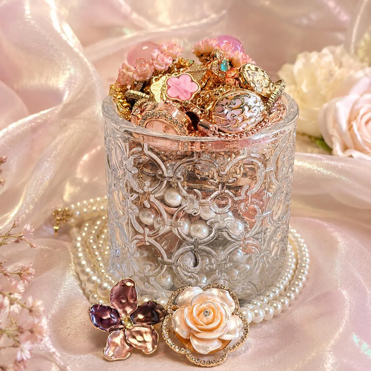 Pink Coquette Mystery Jewelry Jar fashion jewelry assortment