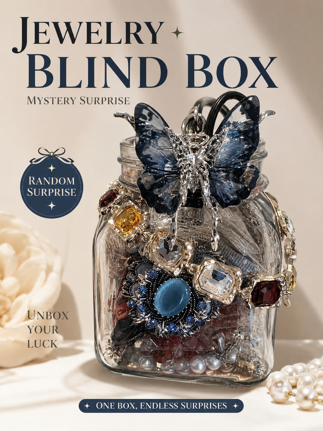 Midnight Butterfly Mystery Jewelry Jar fashion jewelry assortment
