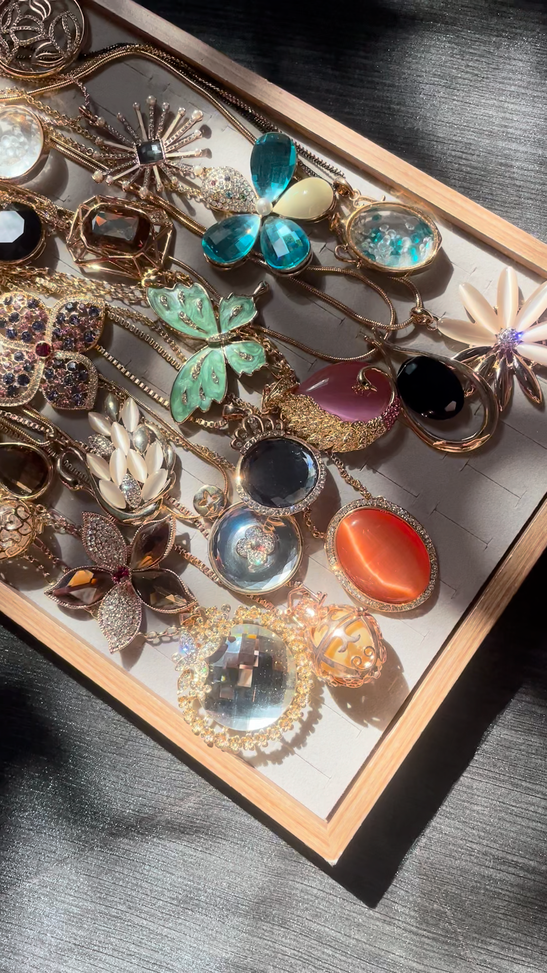Gold Tone Sweater Necklace Mystery Box fashion jewelry assortment