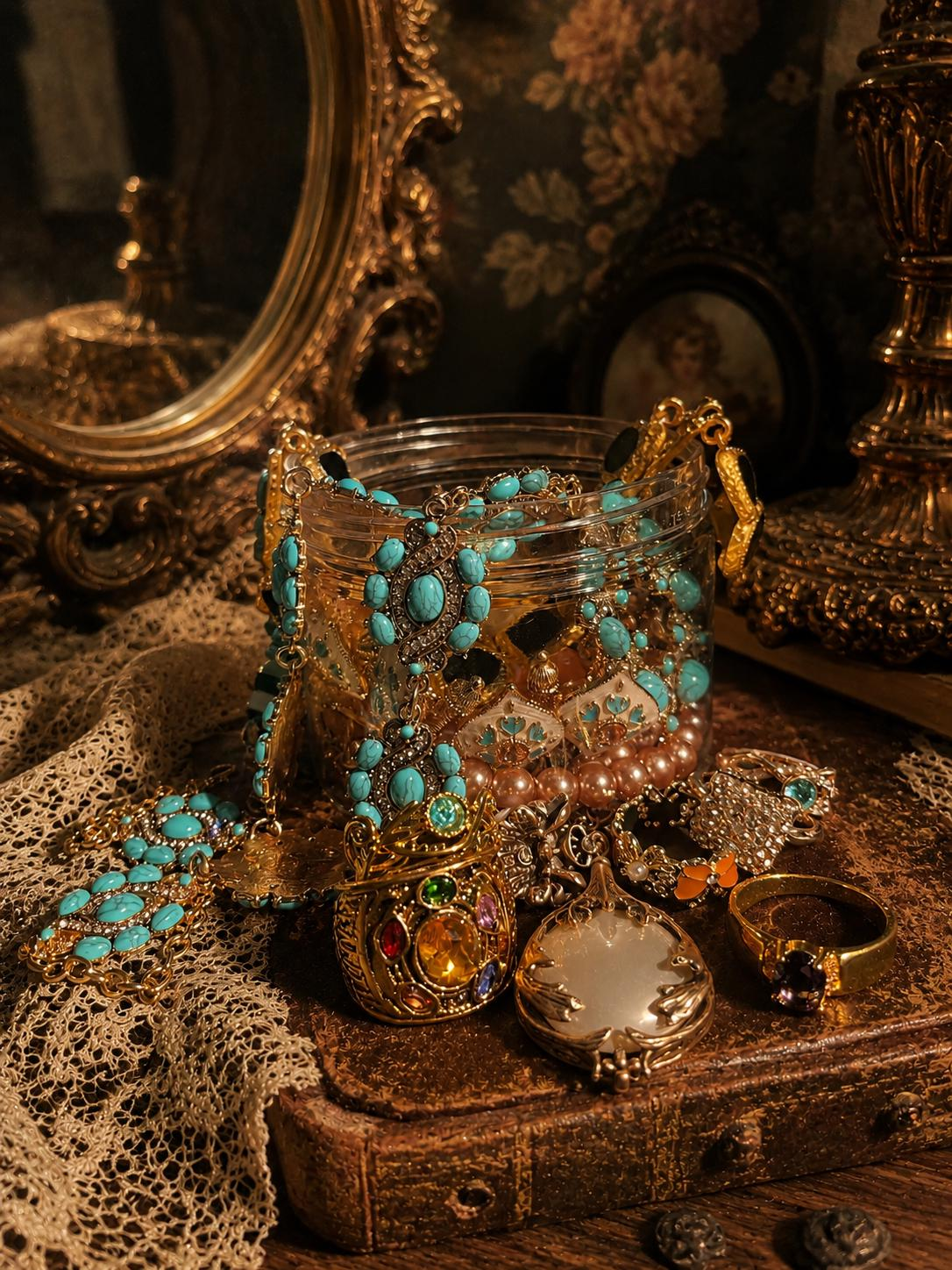 Gothic Mystery Jewelry Jar fashion jewelry assortment