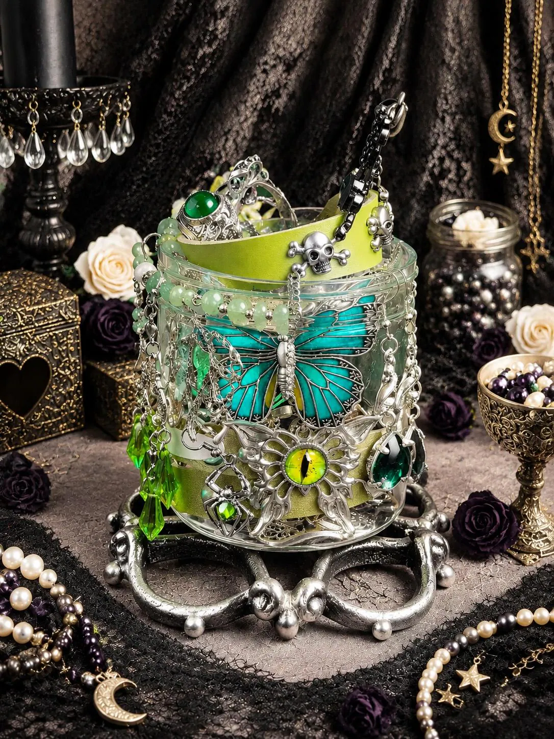 Gothic Mystery Jewelry Jar fashion jewelry assortment